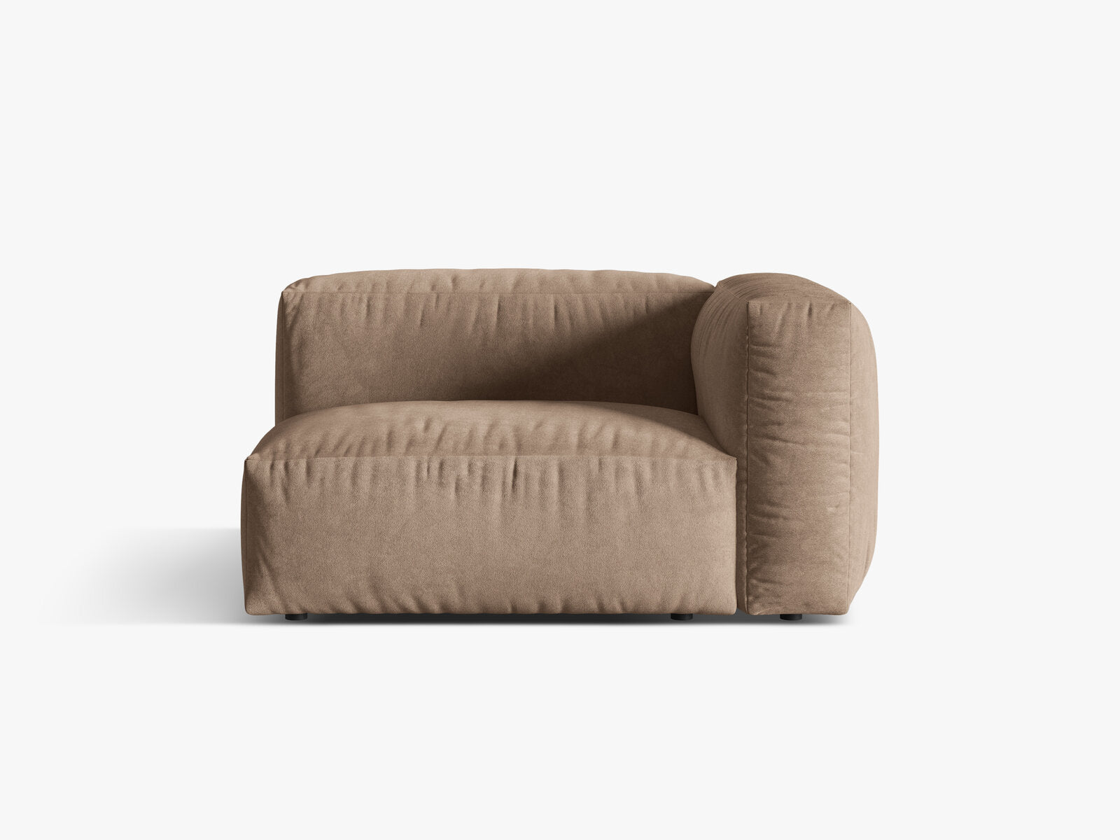 Micadoni Eckmodul Martina 1-Sitzer Rechts Samt Vogue Dunkelbeige