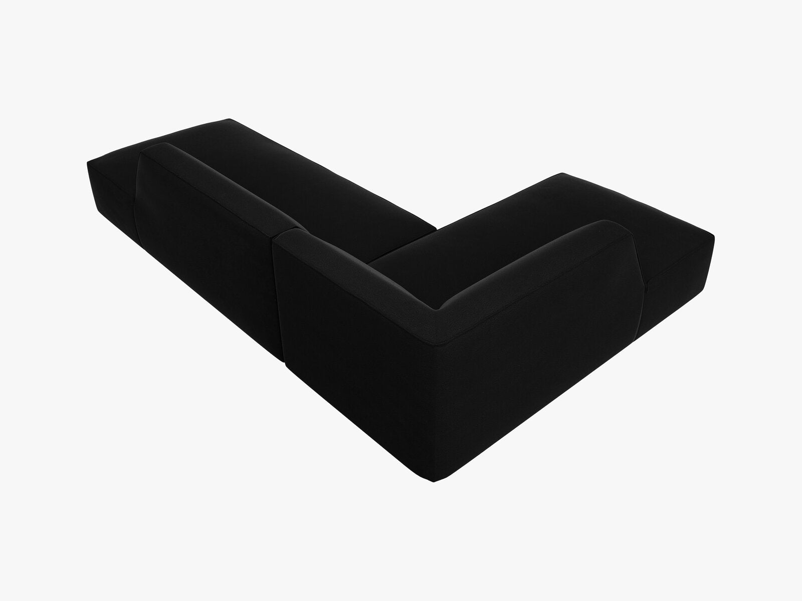 Micadoni Ecksofa Ruby 4-Sitzer Links Samt Salvador Schwarz