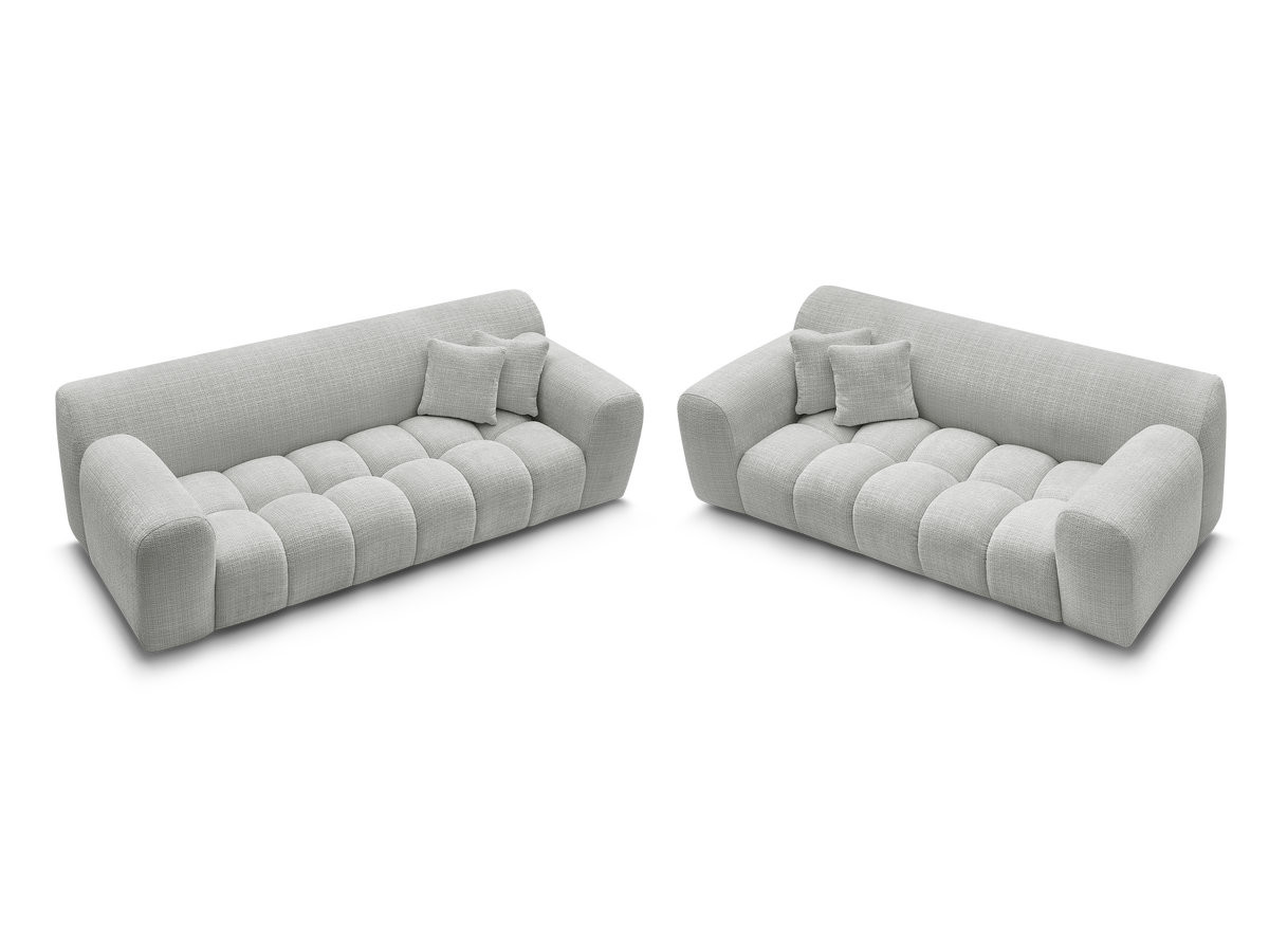 Bobochic Melisse Sofa 5-Sitzer Strukturstoff Hellgrau