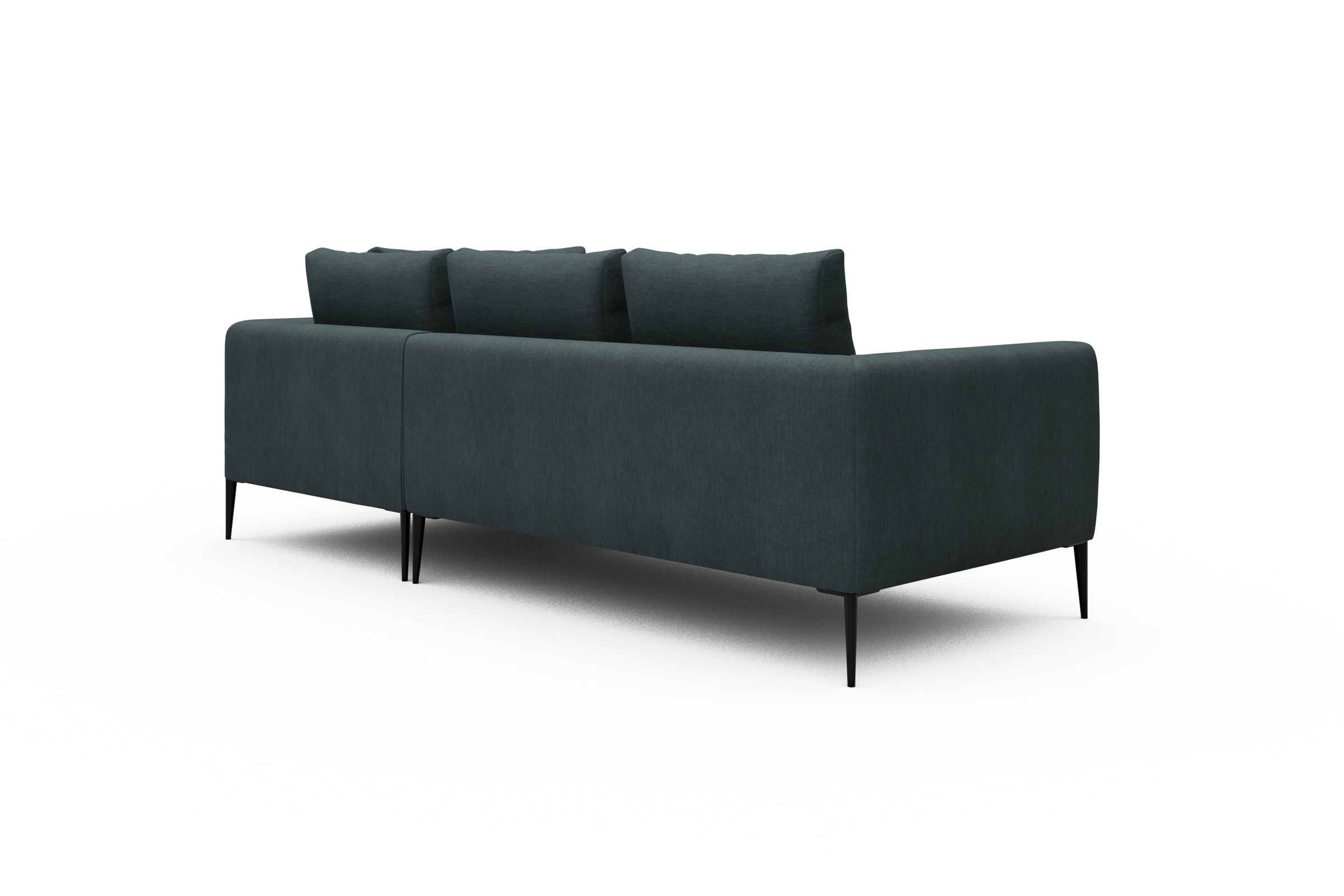 Ecksofa Paul Relax-Ecke rechts mit 2-Sitzer Vivus-Blue