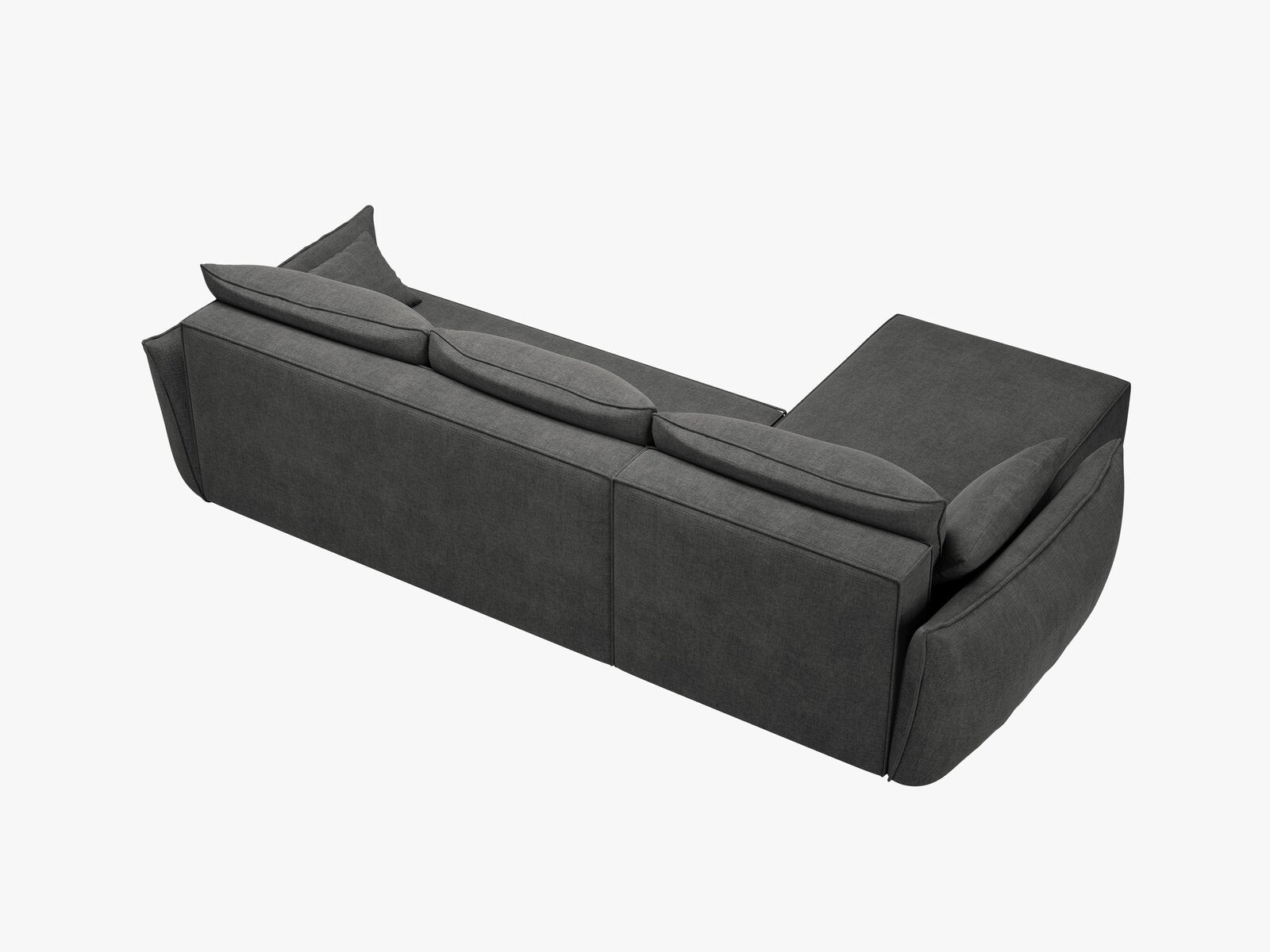 Micadoni Kaelle Ecksofa 4-Sitzer mit Schlaffunktion Rechts Chenille Over The Horizon Dunkelgrau