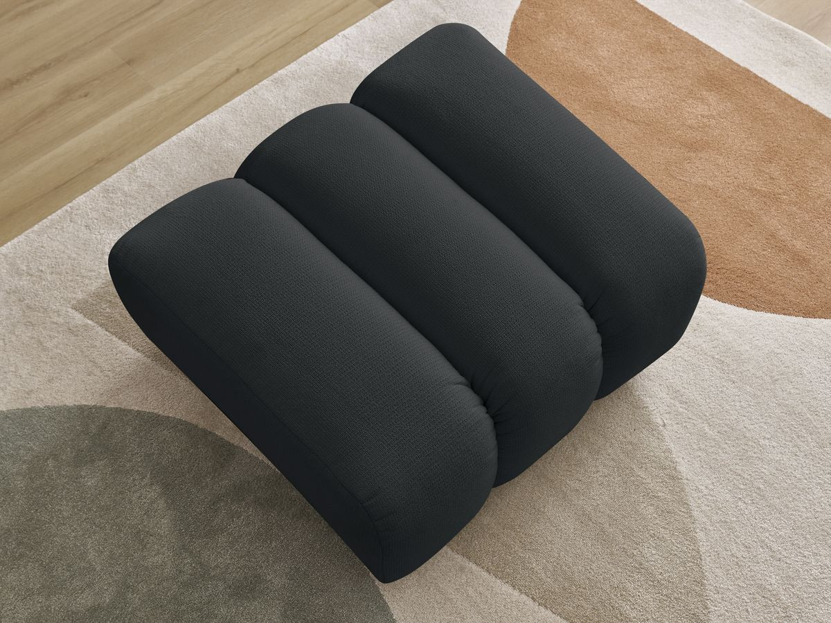 Bobochic Talia Pouf Melange-Stoff Schwarz