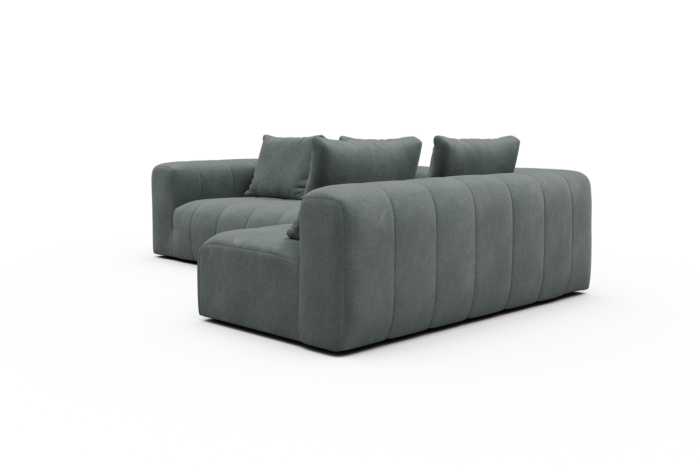 Ecksofa Hugo 2x 2,5-Sitzer Armlehne links Smooth-Silver-Grey