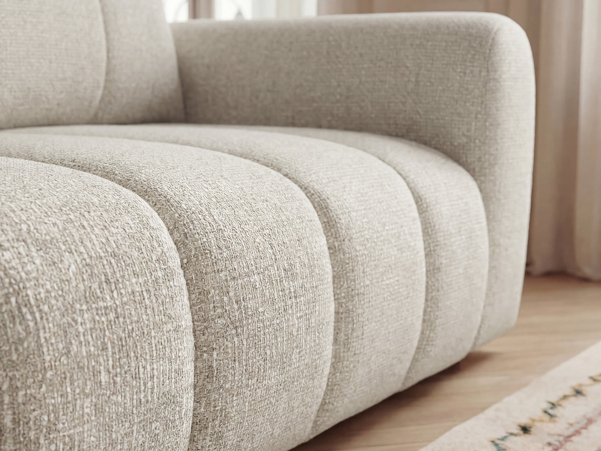 Bobochic Nesty Ecksofa 272 cm Melange-Stoff Beige Ecke links