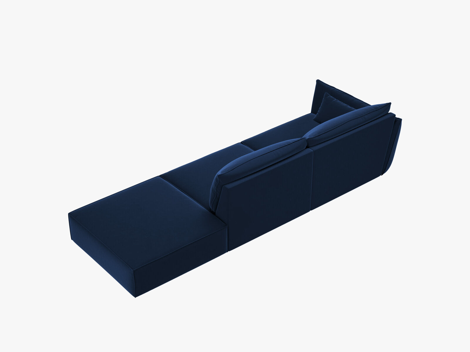 Micadoni Sofa Kaelle 4-Sitzer Rechts Samt Bluvel Königsblau
