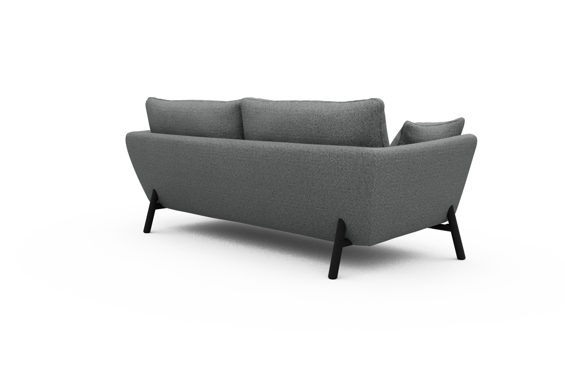 Sofa Emil 3-Sitzer Beinfarbe Eiche Schwarz Aivi-Gravet-Grey