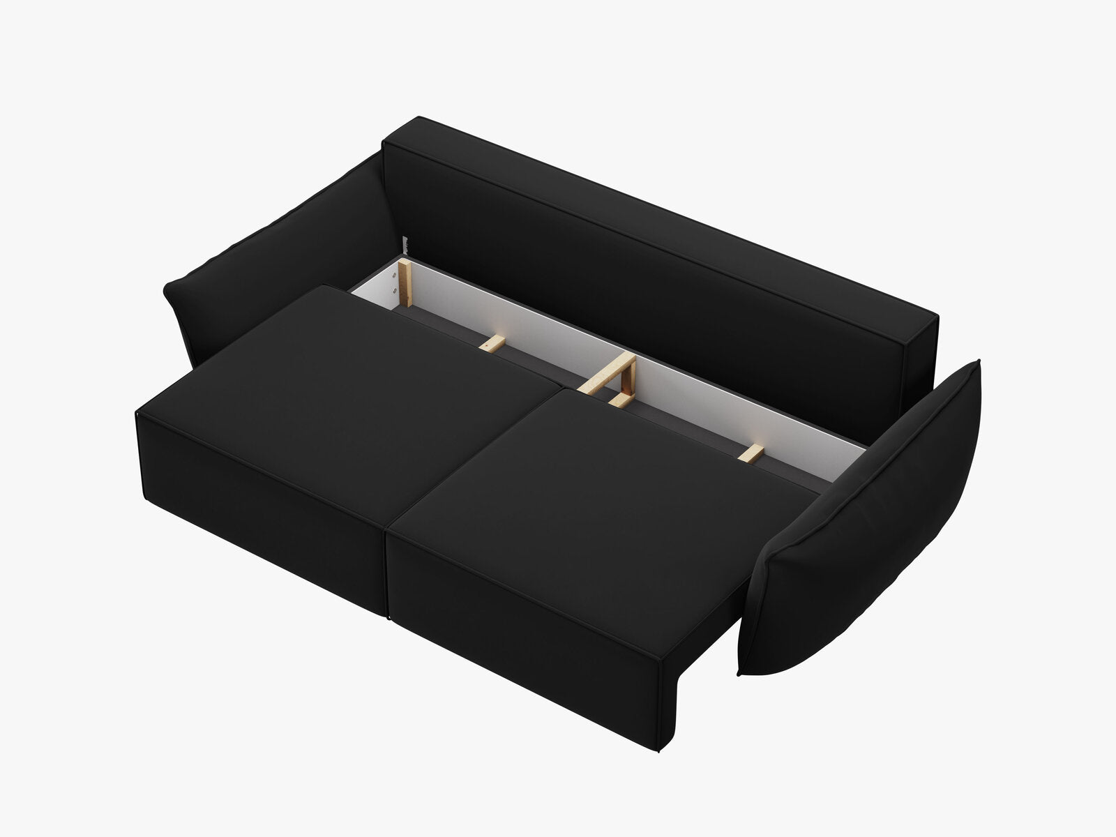 Micadoni Kaelle Schlafsofa 3-Sitzer mit Bettkasten Samt Bluvel Schwarz