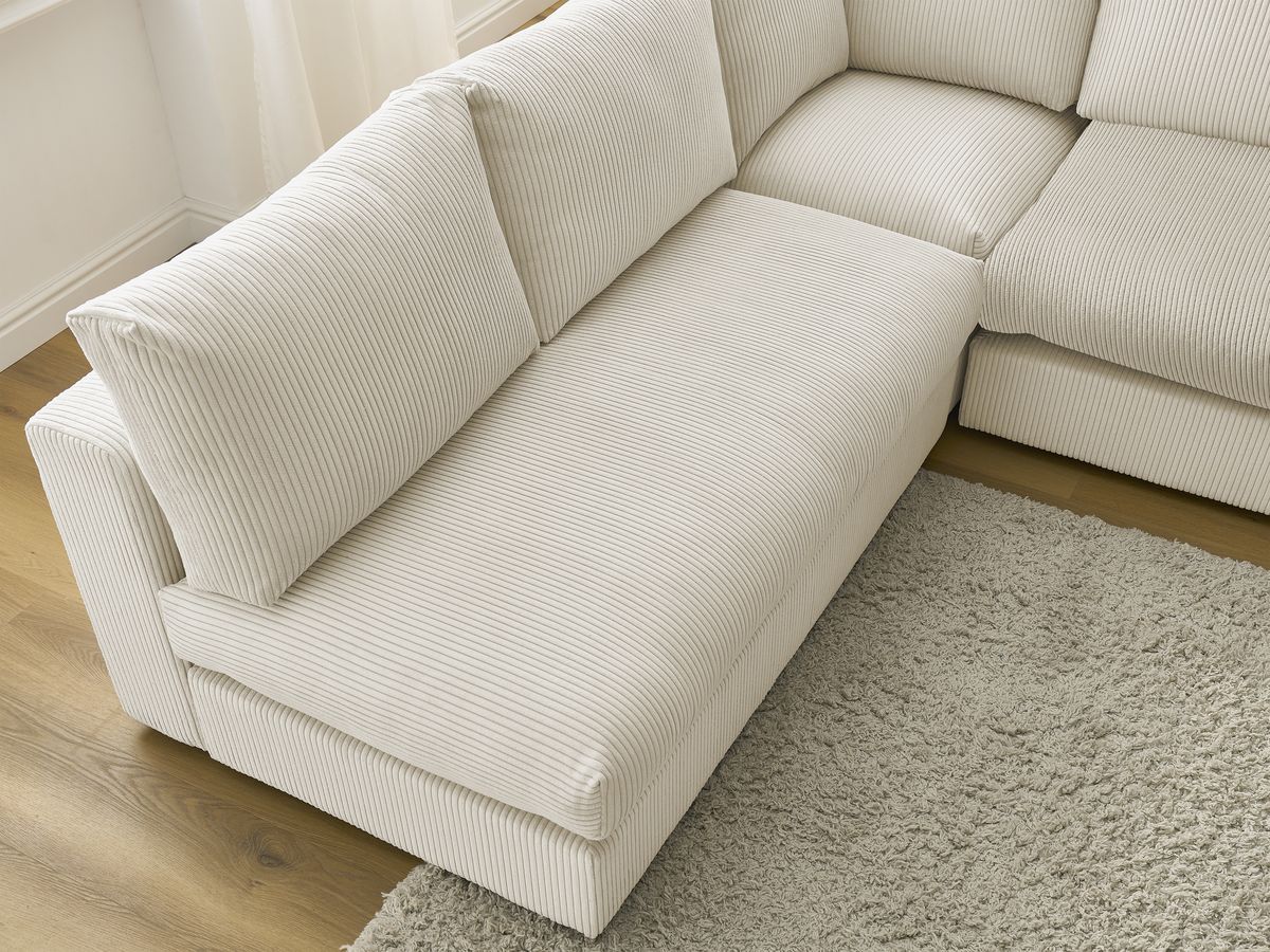 Bobochic Paris Ecksofa mit Pouf 369 × 167 cm Cordsamt Beige
