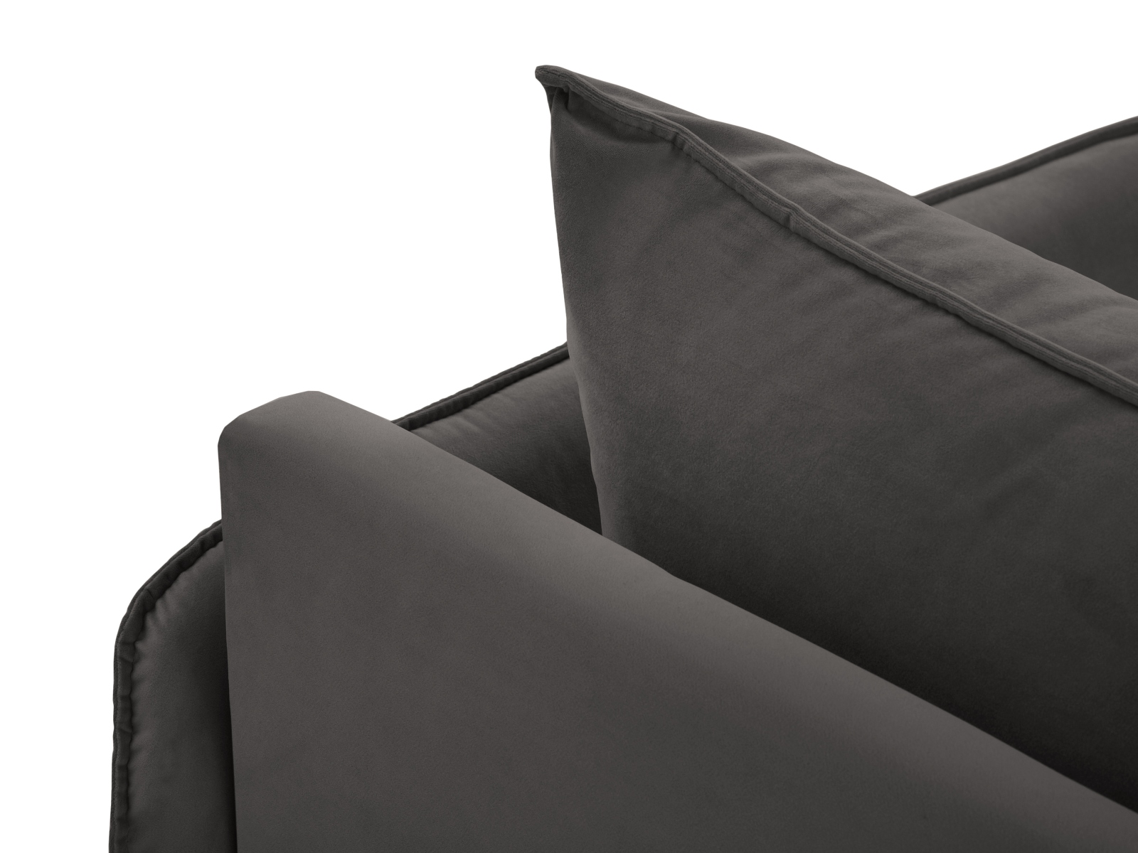 Cosmopolitan Design Chaiselongue Vienna Samt Bluvel Dunkelgrau Melange Rechts Beine Gold