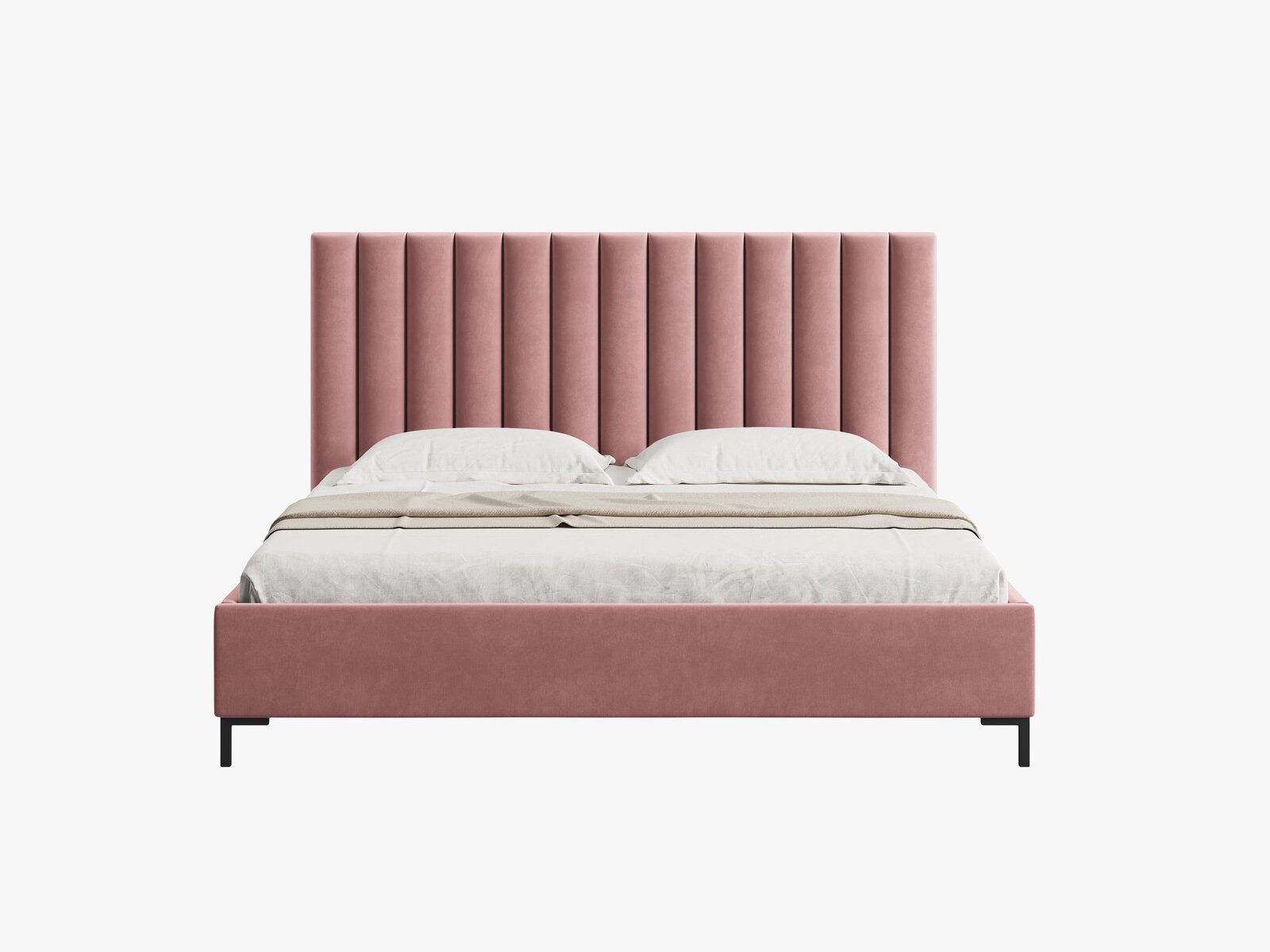 Micadoni Polsterbett Allison Samt Bluvel Rosa 140x200