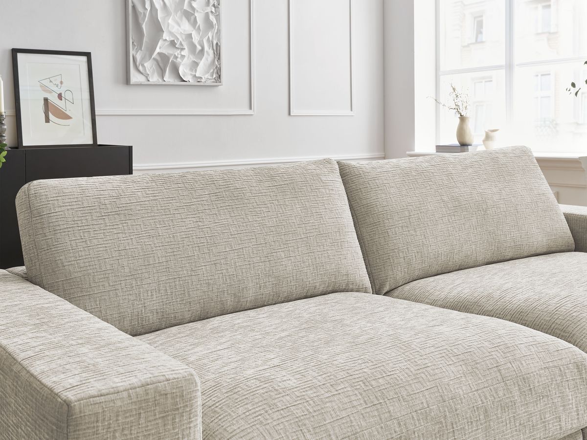 Bobochic Leonard Sofa 3-Sitzer 234 × 109 cm Strukturstoff Beige
