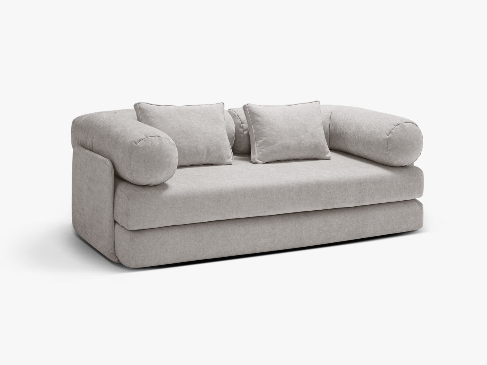 Micadoni Sofa Dreamy 3-Sitzer mit Schlaffunktion Strukturierter Stoff Liberty Hellgrau