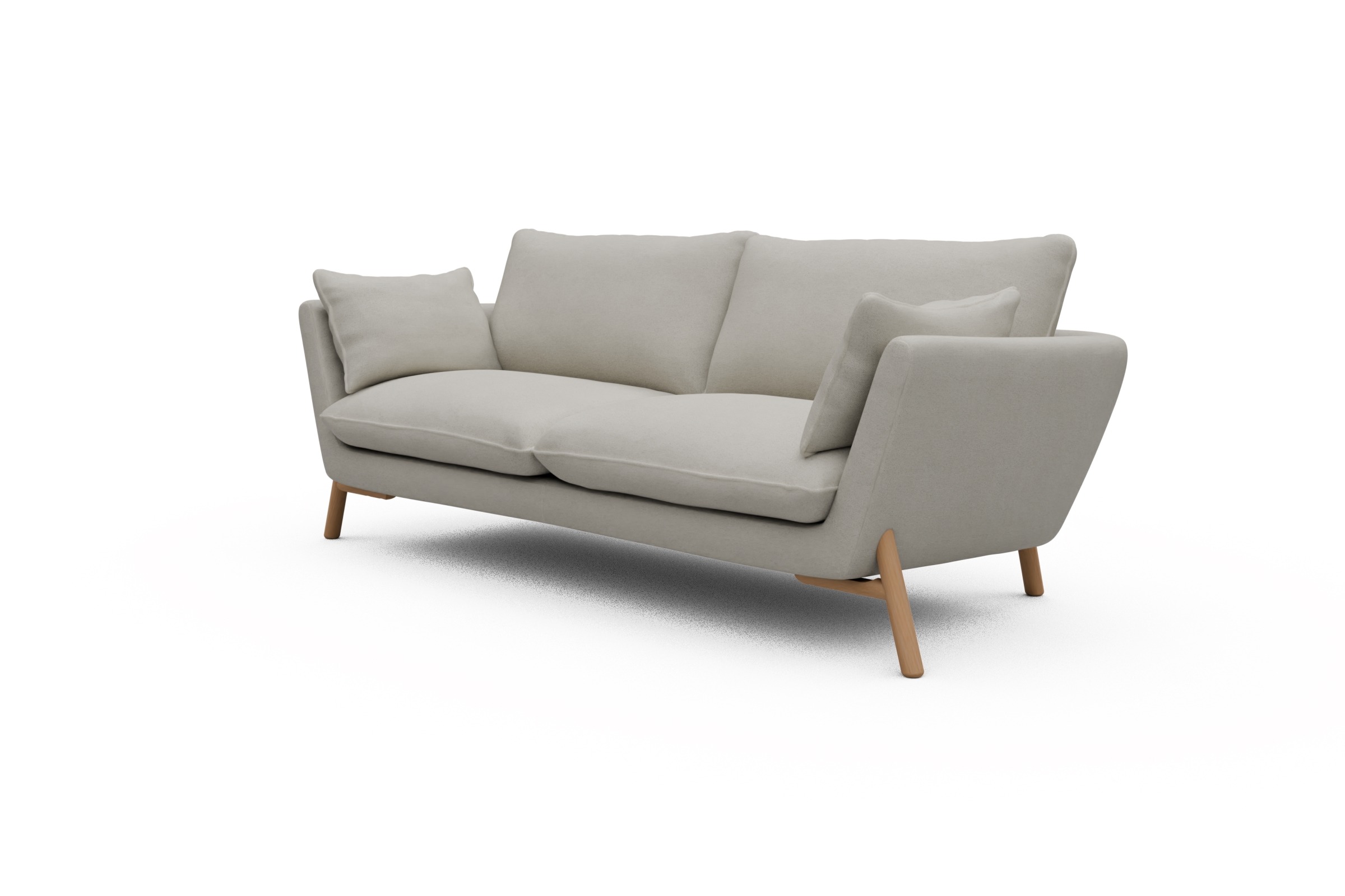 Sofa Emil 3-Sitzer Beinfarbe Eiche Natur Denari-Clean-Beige