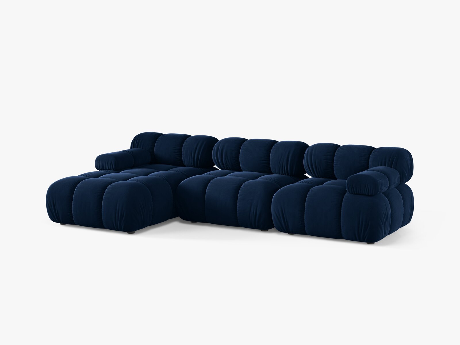 Micadoni Modulares Ecksofa Bellis 4-Sitzer Links Samt Bluvel Königsblau
