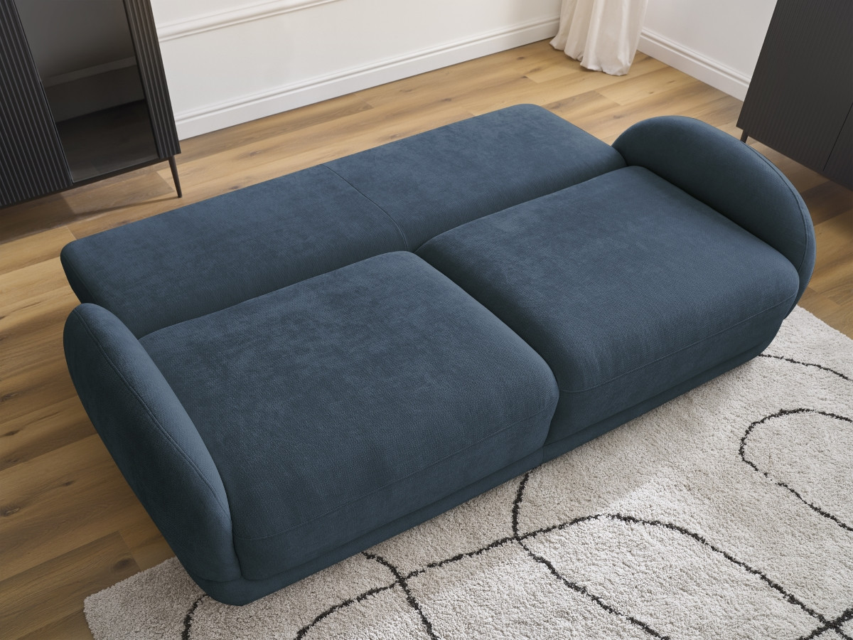 Bobochic Monica Schlafsofa 3-Sitzer mit Bettkasten Stoff Dunkelblau