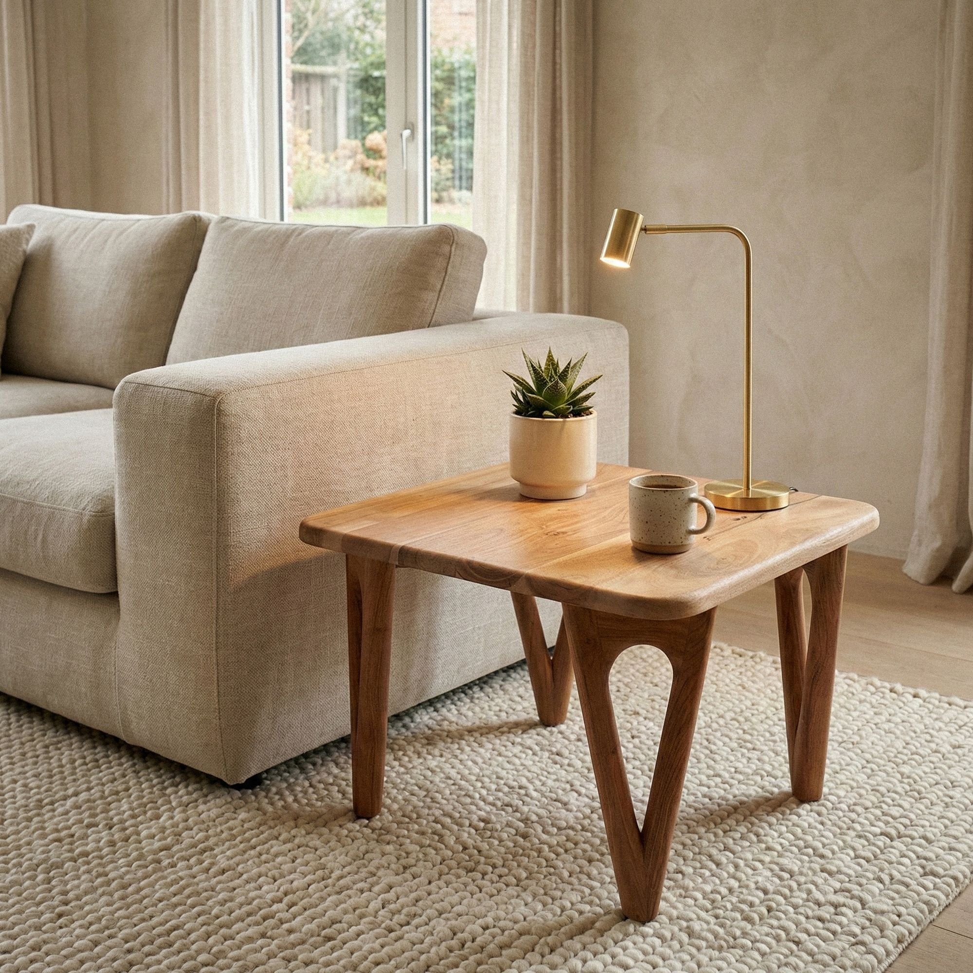 Couchtisch Loppa Akazie Massivholz Breite 60 cm