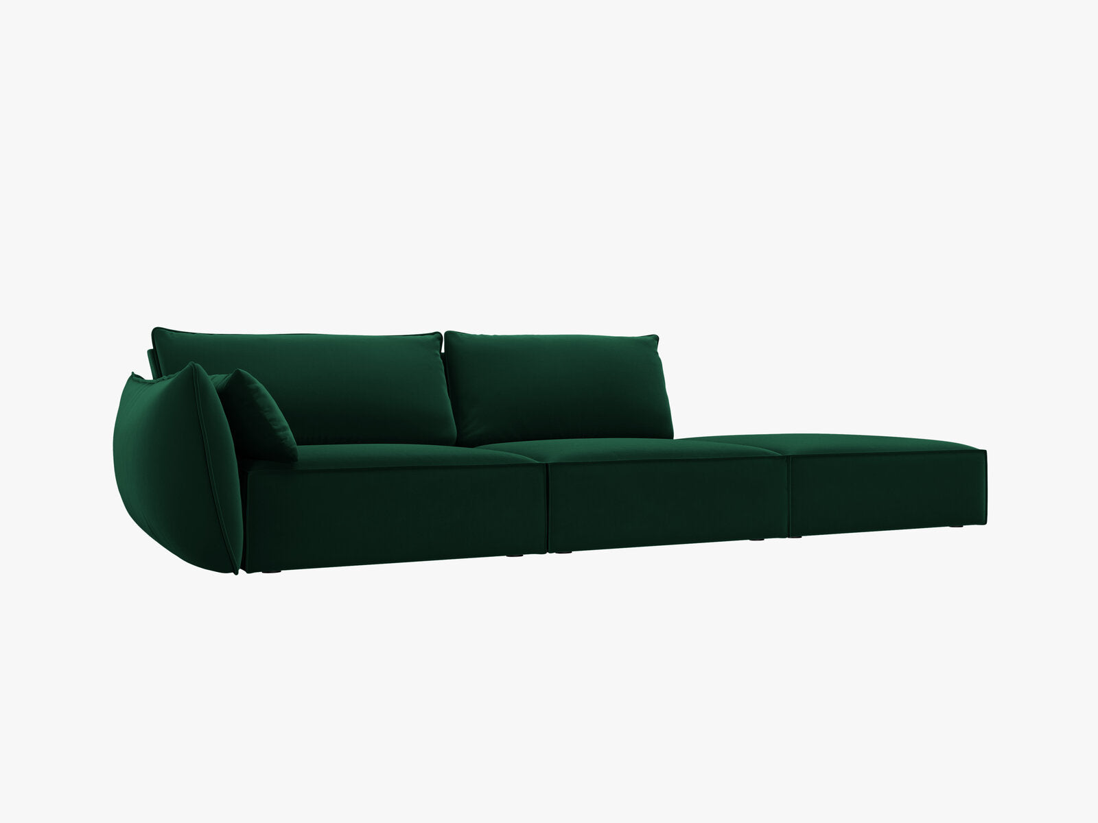 Micadoni Sofa Kaelle 4-Sitzer Rechts Samt Bluvel Flaschengrün