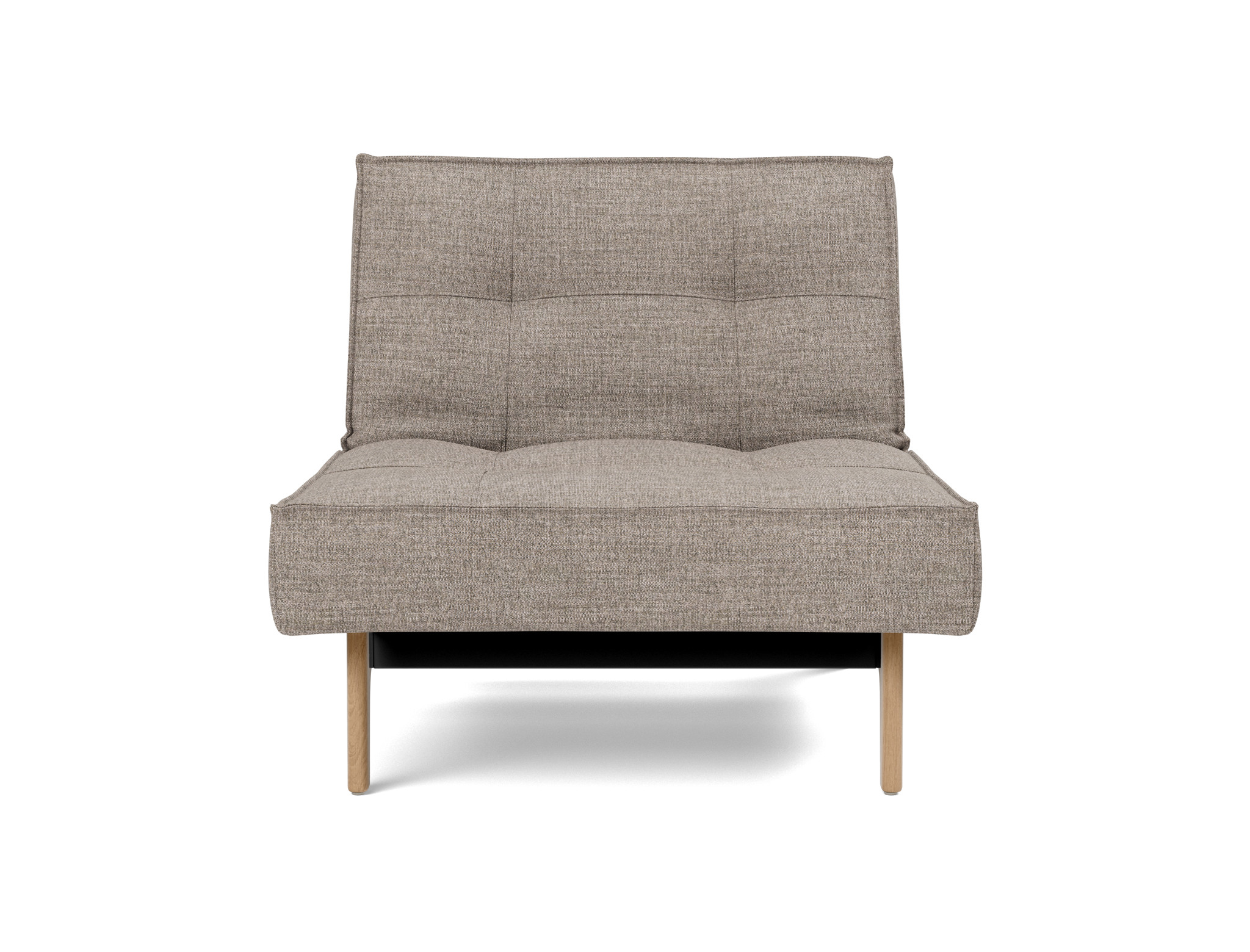 Sessel Splitback Chenille Yuveno 472-Warm-Grey Beine Eiche