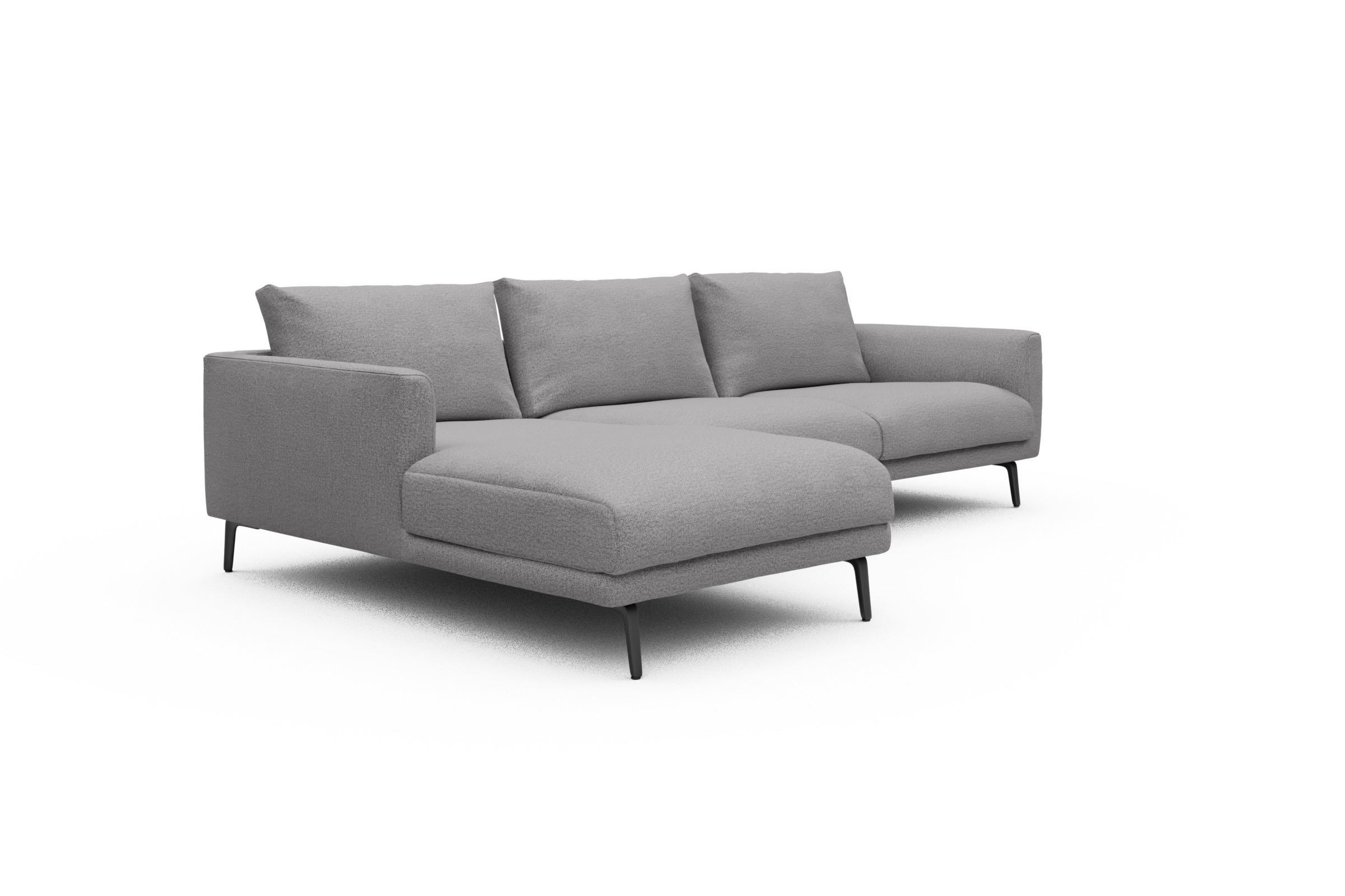 Ecksofa Karl Chaiselongue links mit 2,5-Sitzer Sama-Grey