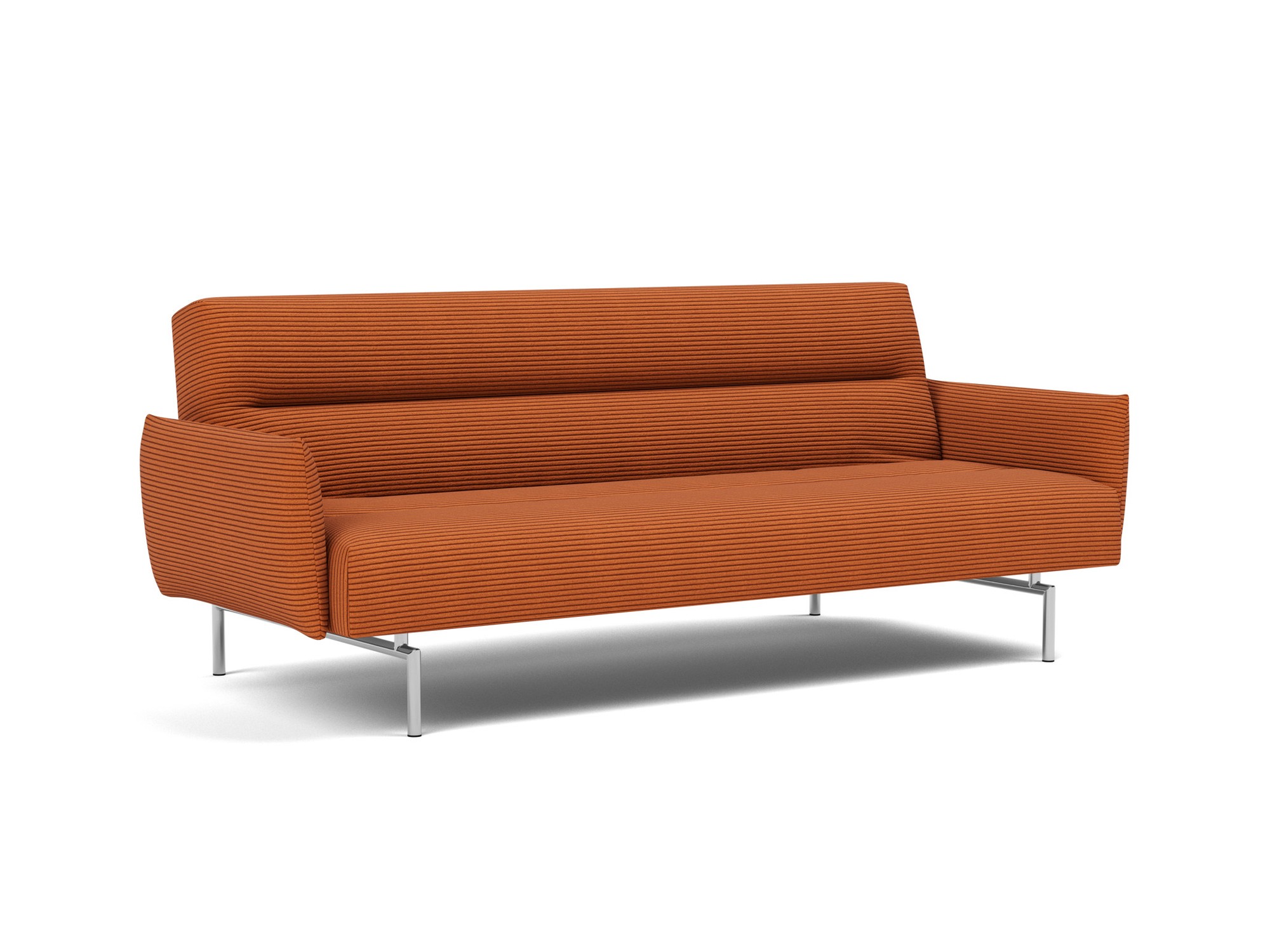 Schlafsofa Jillis mit Armlehnen Kord Corduroy 595-Burnt-Orange
