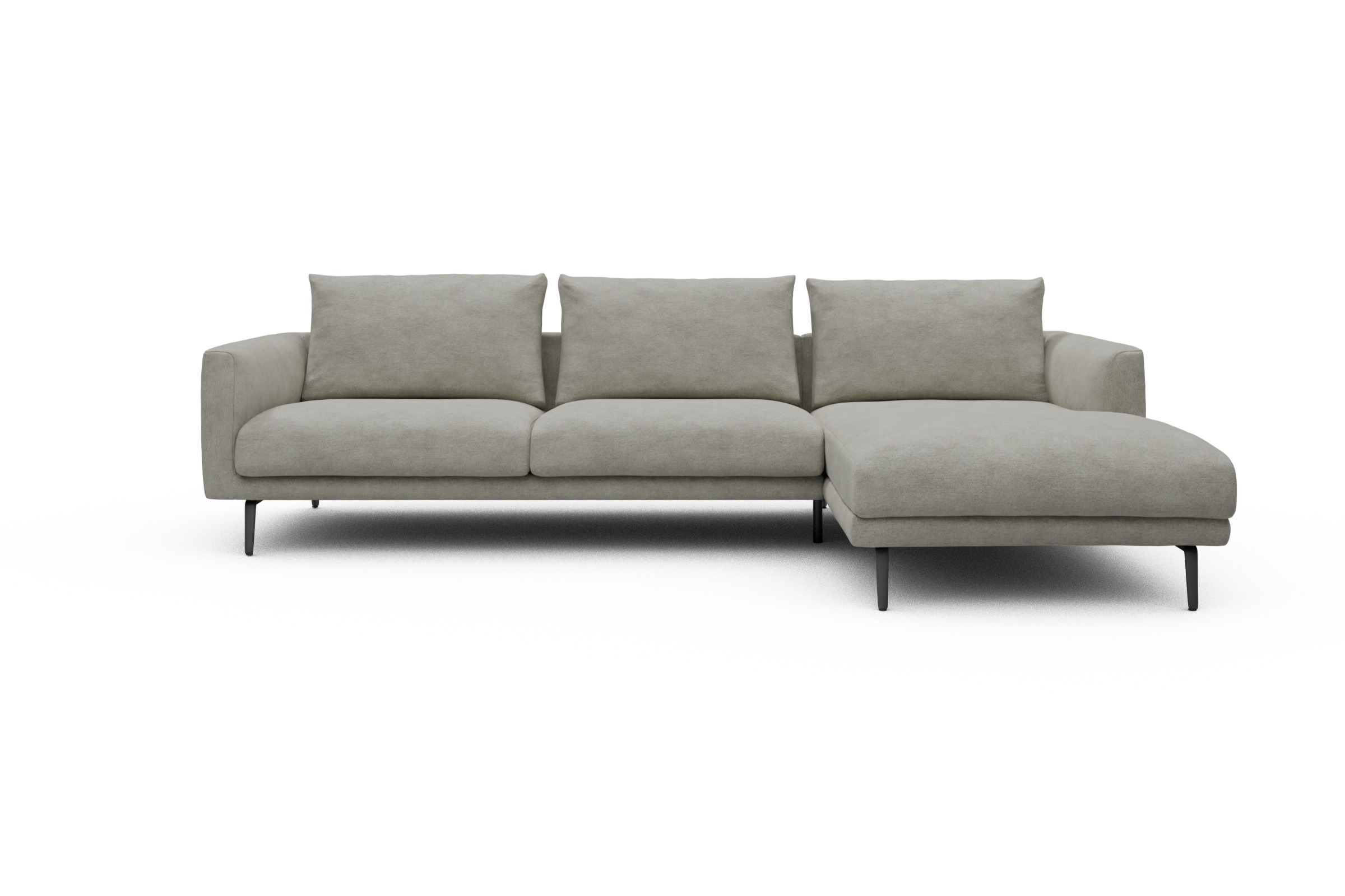 Skandi Home Ecksofa Karl Chaiselongue rechts mit 2,5-Sitzer Carreno-Moon-Stone-White moebelfaktor