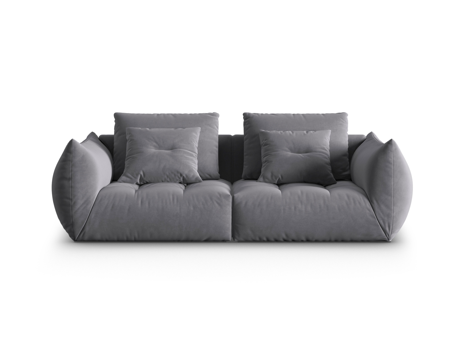 Micadoni Sofa Bloom 3-Sitzer Samt Dunkelgrau