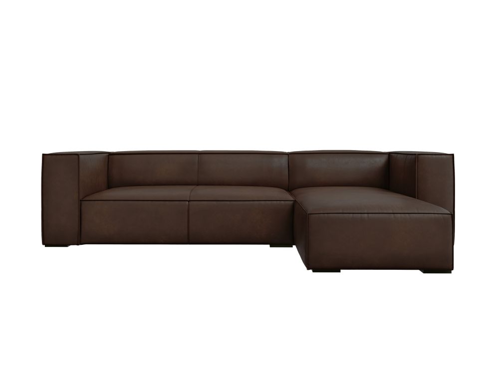 Cosmopolitan Design Ecksofa Turin 5-Sitzer Leder Granada Dunkelbraun Rechts