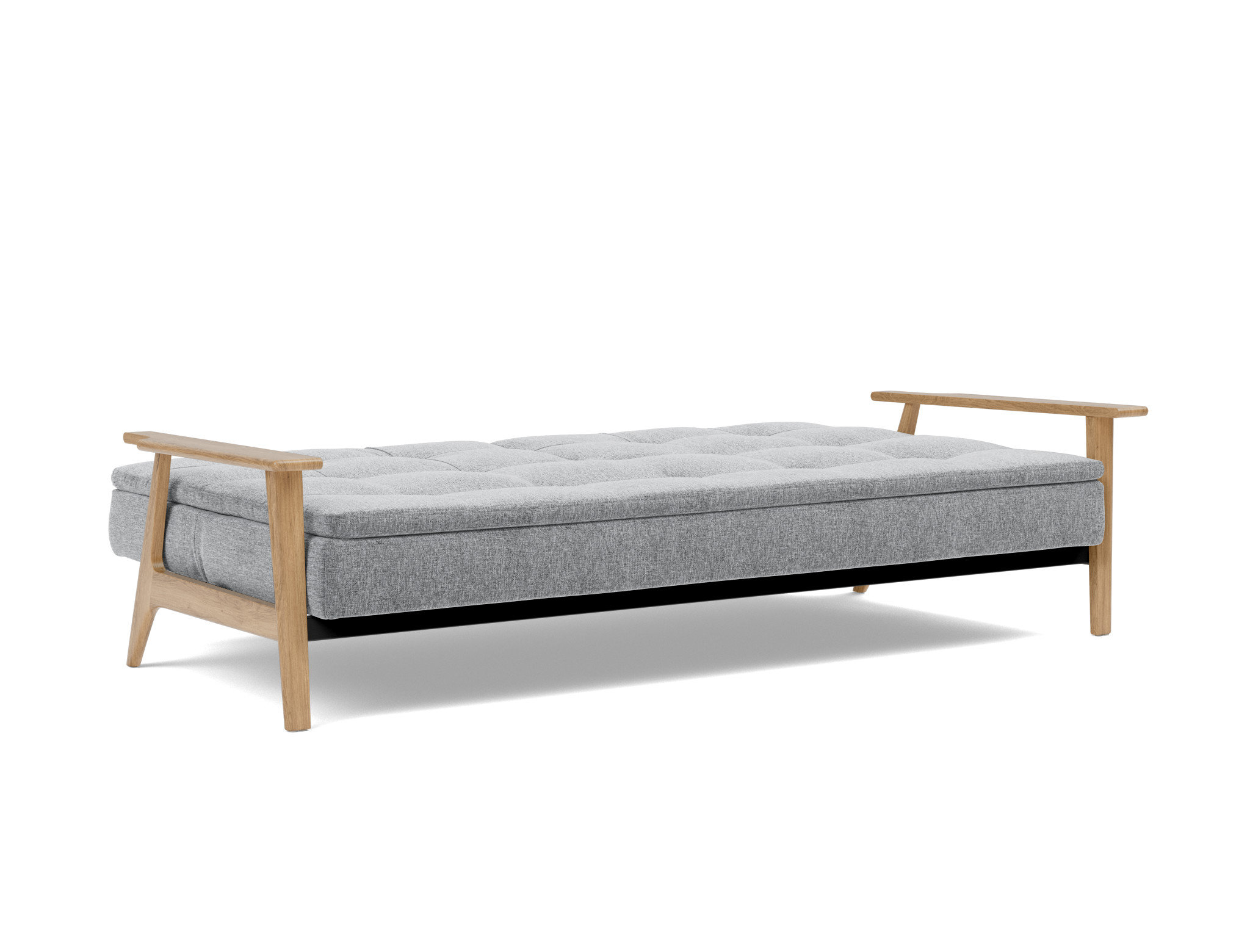 Schlafsofa Dublexo Frej Strukturierter Stoff Twist 565-Granite