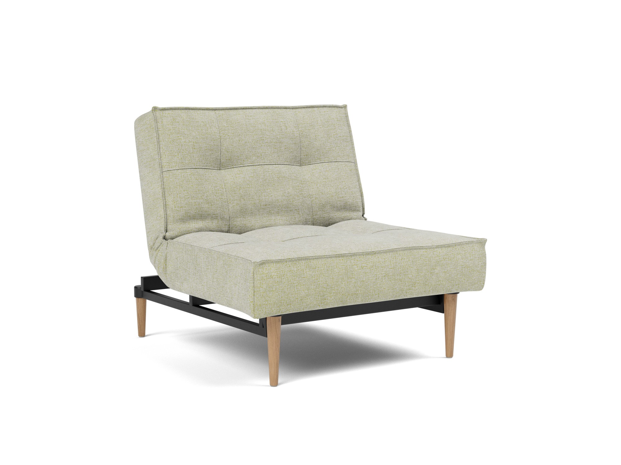 Sessel Splitback Flachgewebe Avella 280-Sand Beine Styletto Eiche hell