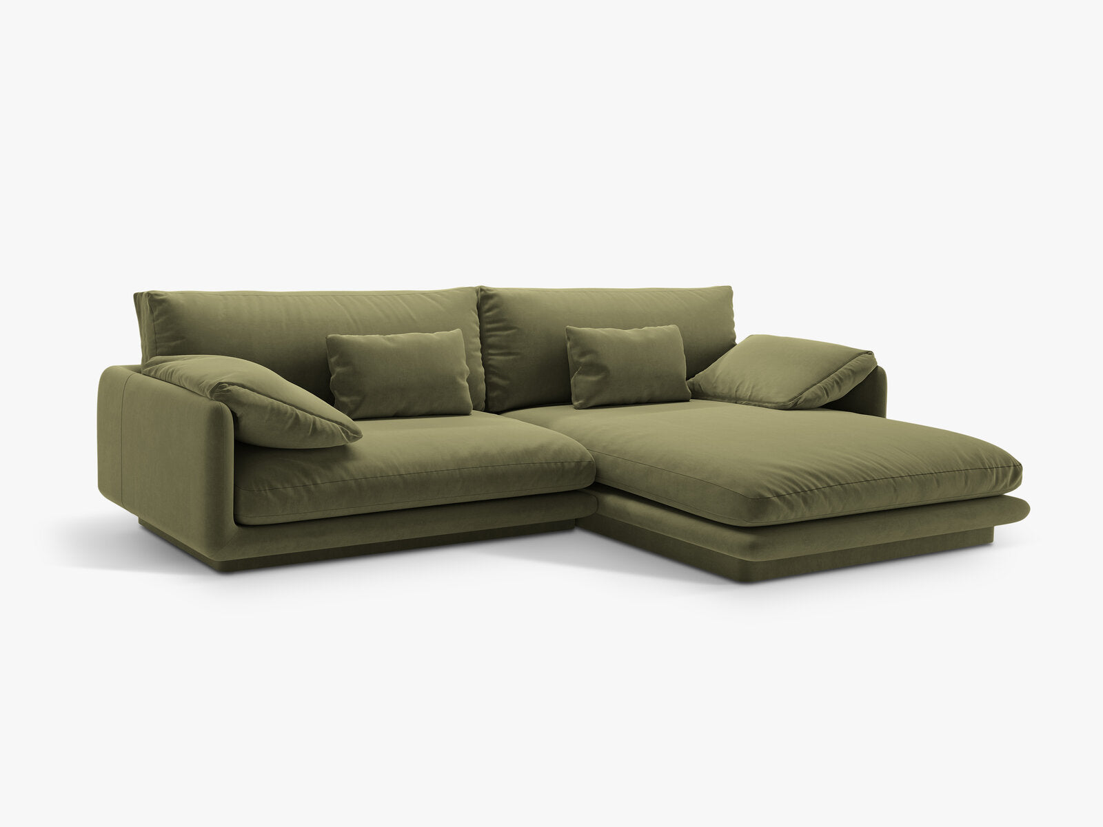 Micadoni Ecksofa Torino 4-Sitzer Rechts Samt Hellgrün