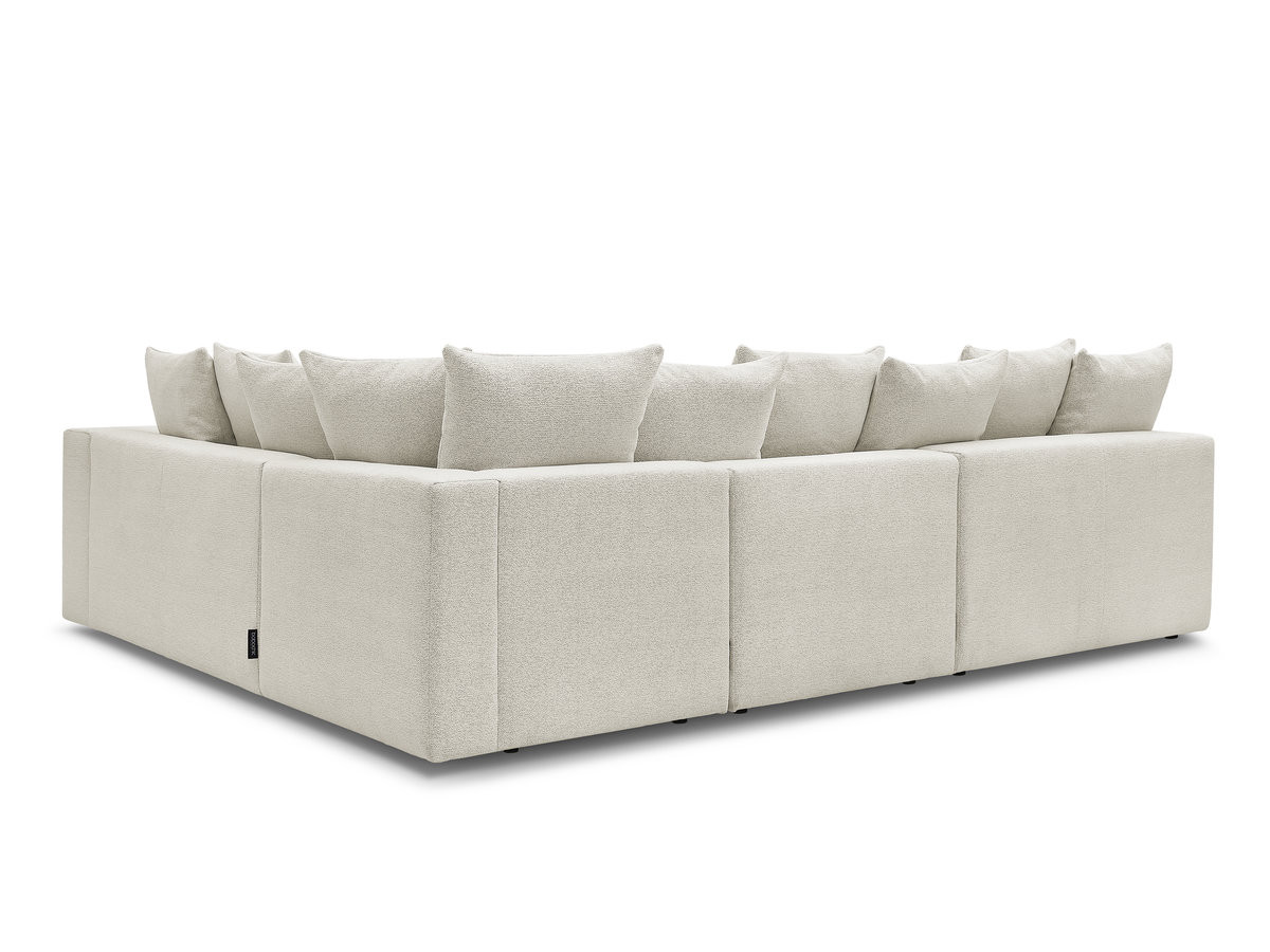 Bobochic Voltaire Ecksofa 322 × 268 cm Melange-Stoff Weiß Ecke rechts