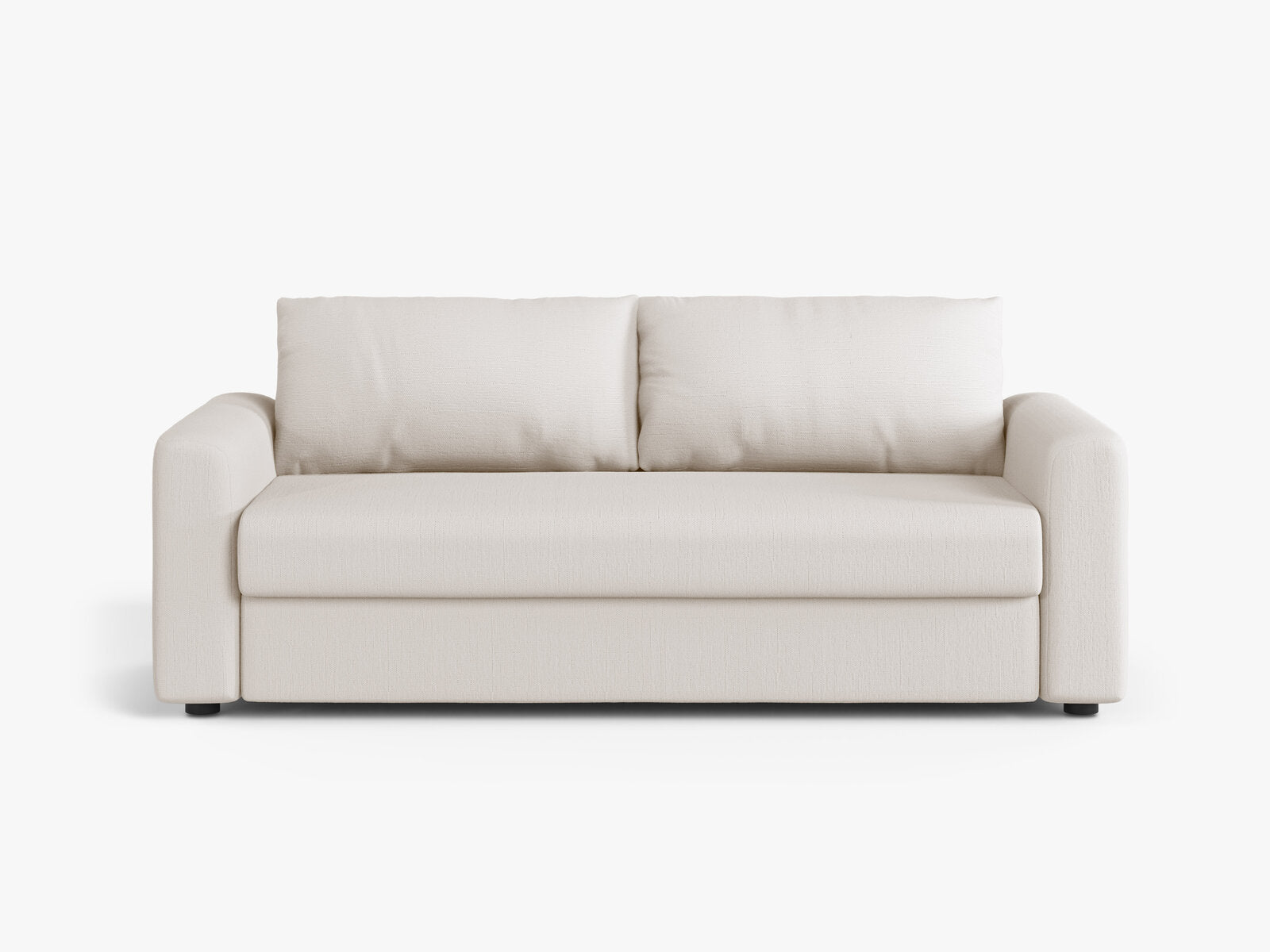 Micadoni Sofa mit Schlaffunktion David 3-Sitzer Strukturierter Stoff Babel Weiß
