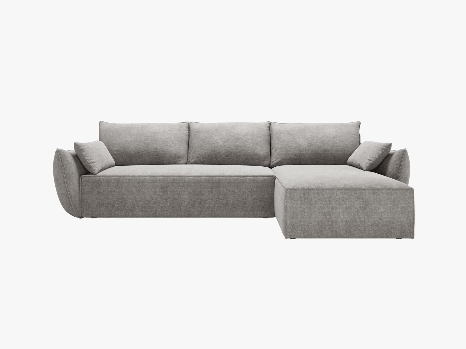 Micadoni Kaelle Ecksofa 4-Sitzer mit Schlaffunktion Rechts Chenille Over The Horizon Hellgrau