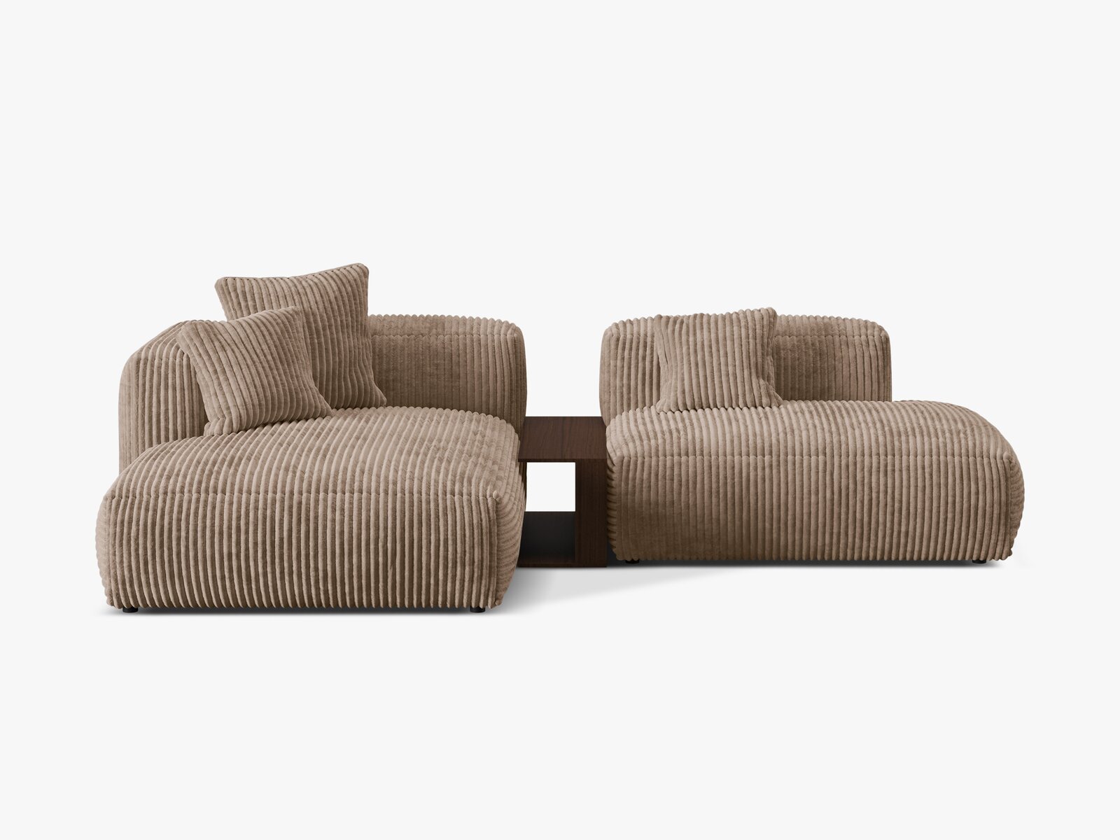 Micadoni Ecksofa Martina 2-Sitzer mit Couchtisch Links Kord Eichel