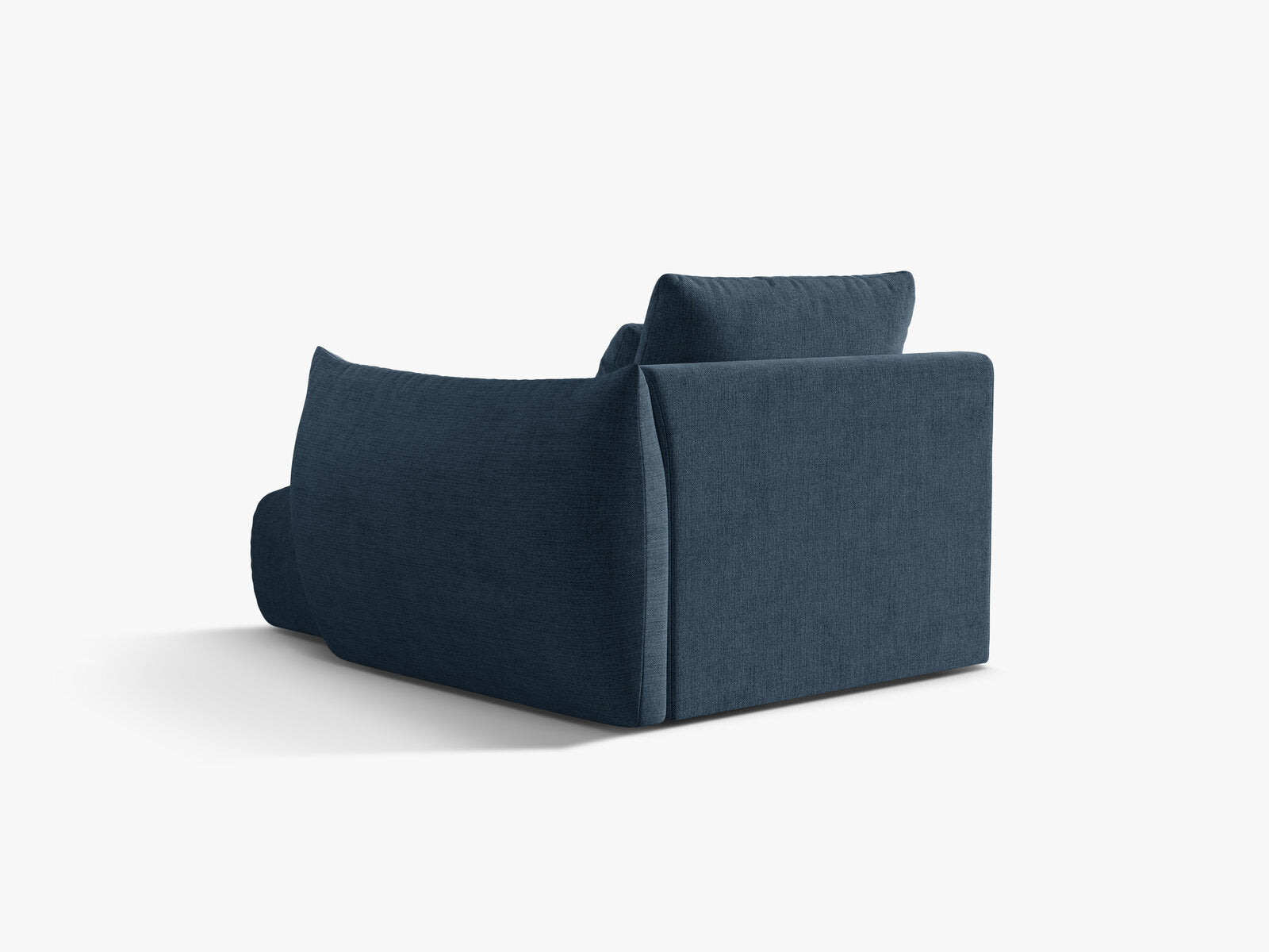 Micadoni Bloom Chaiselongue Rechts Strukturierter Stoff Wind Marineblau