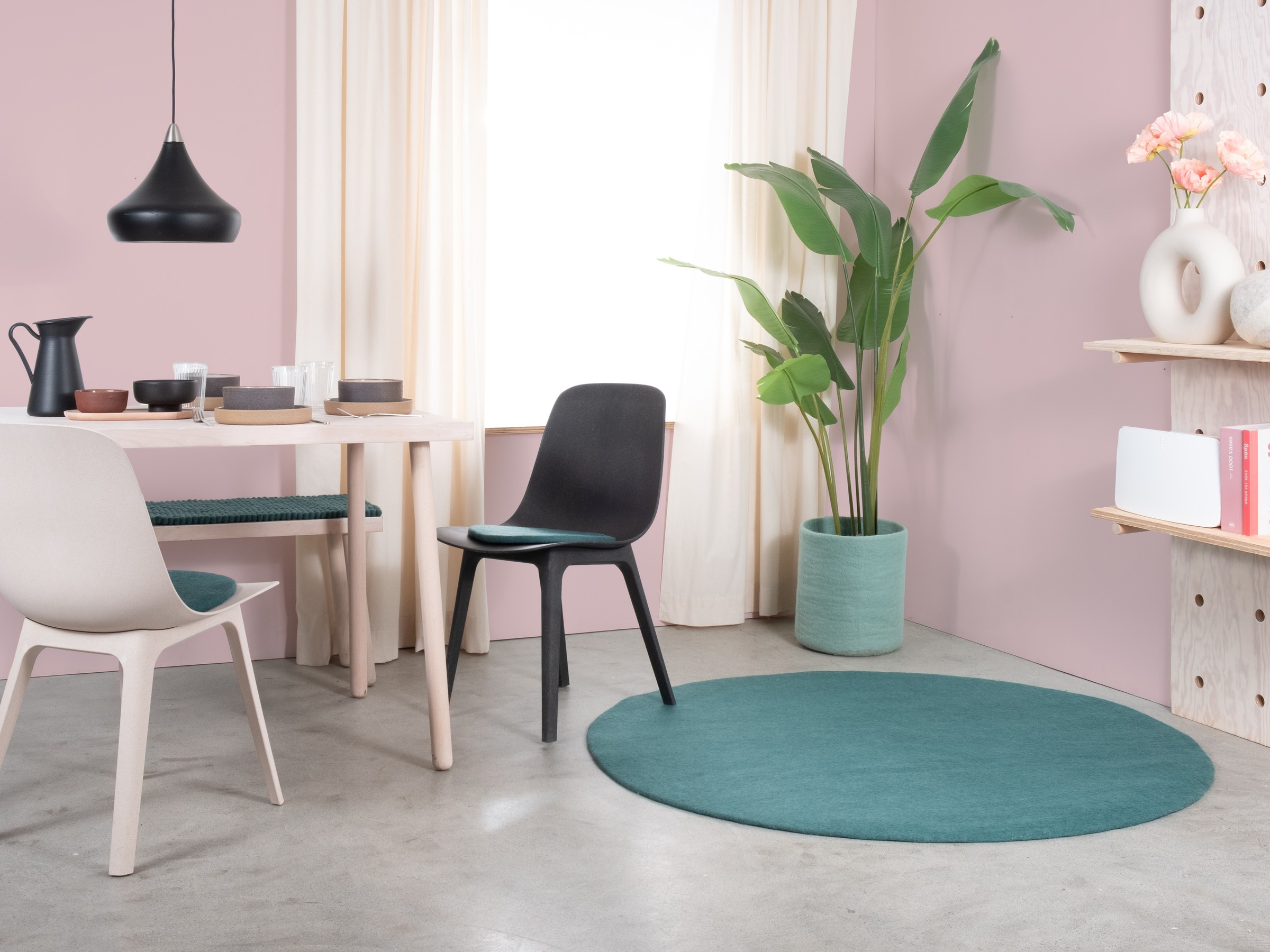 myfelt Noah Filzteppich Petrol rund Ø 120 cm