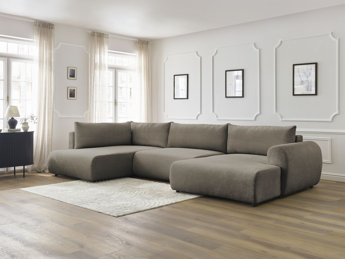 Bobochic Lucien Wohnlandschaft Stoff Taupe Ecke rechts