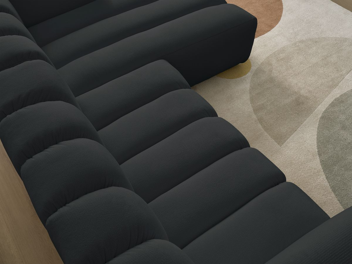 Bobochic Talia Ecksofa Melange-Stoff Schwarz Ecke rechts