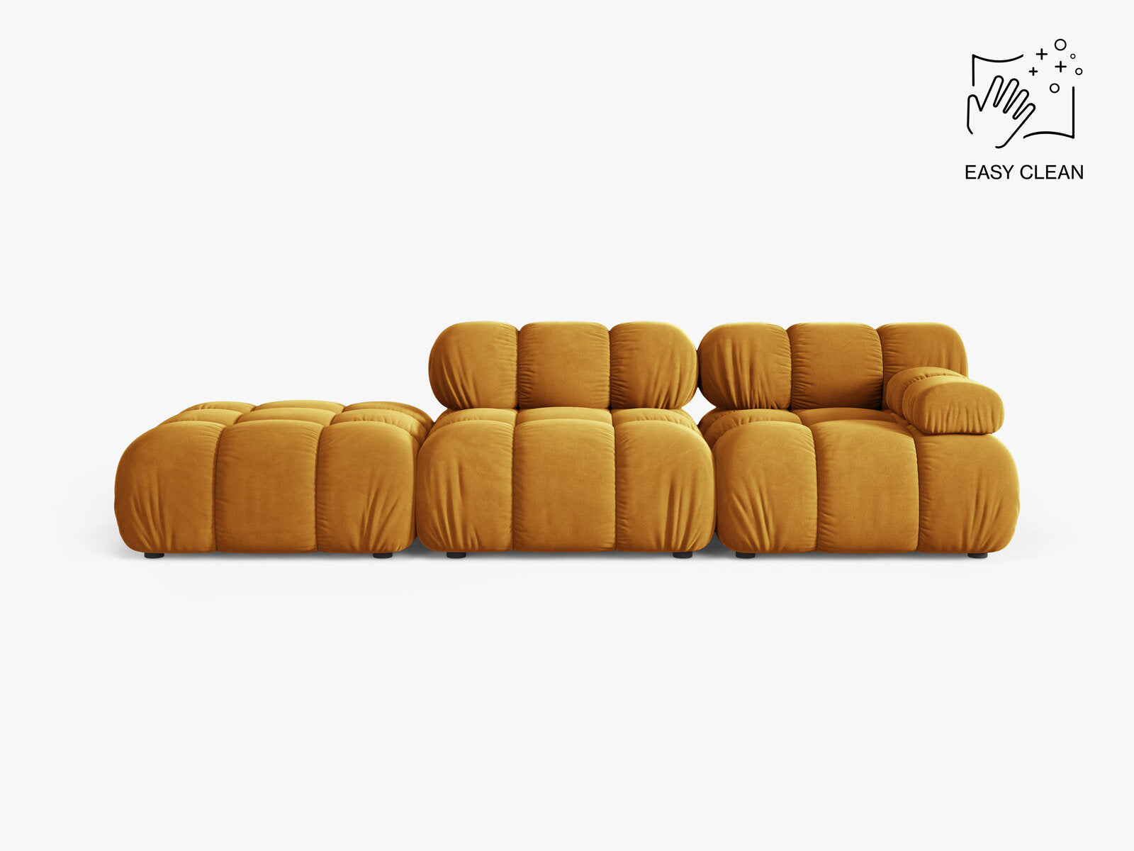 Micadoni Modulares Sofa Bellis 4-Sitzer Links Samt Venus Gelb