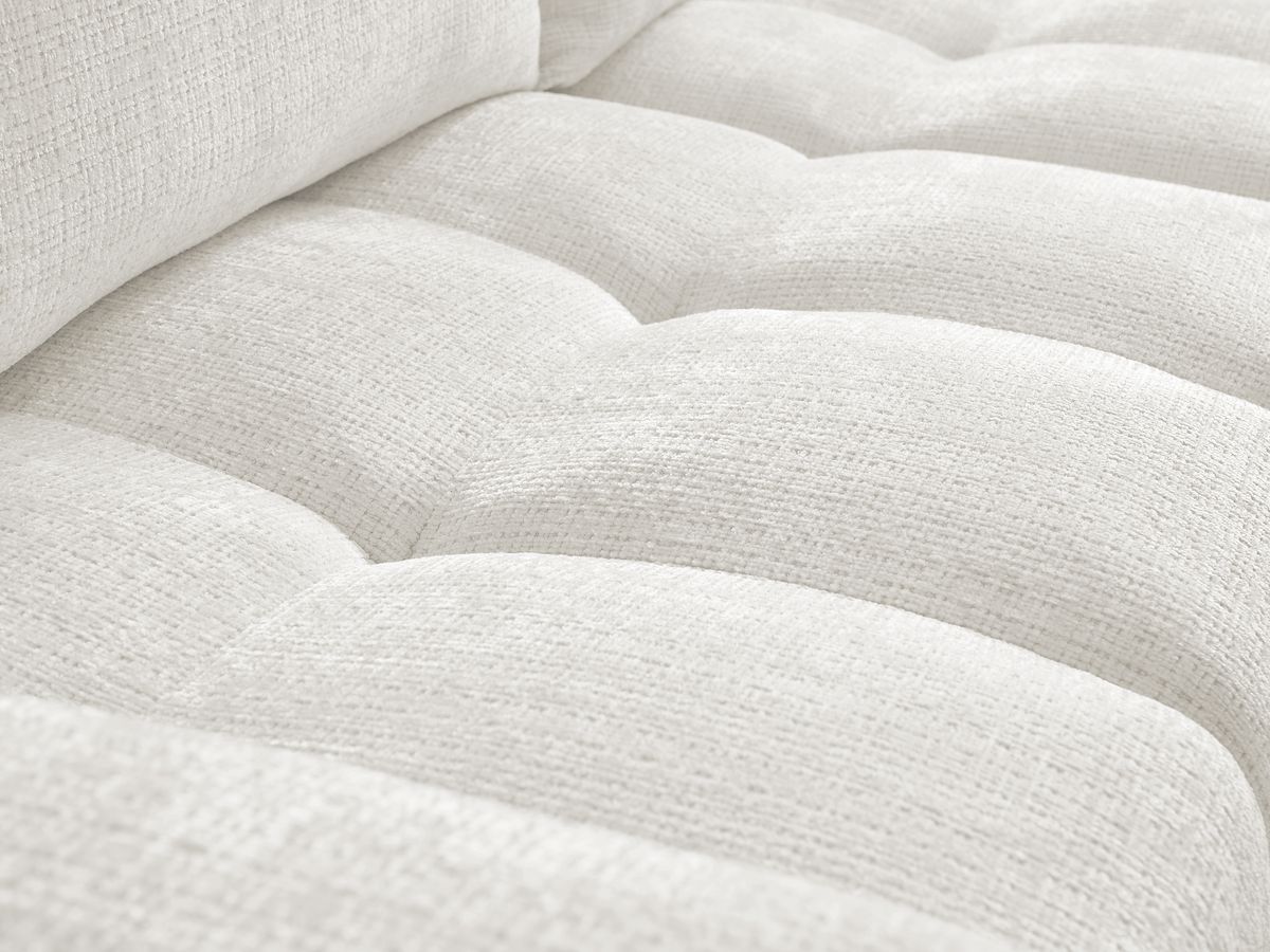 Bobochic Anakin Ecksofa, 2 Kissen Strukturstoff Weiß