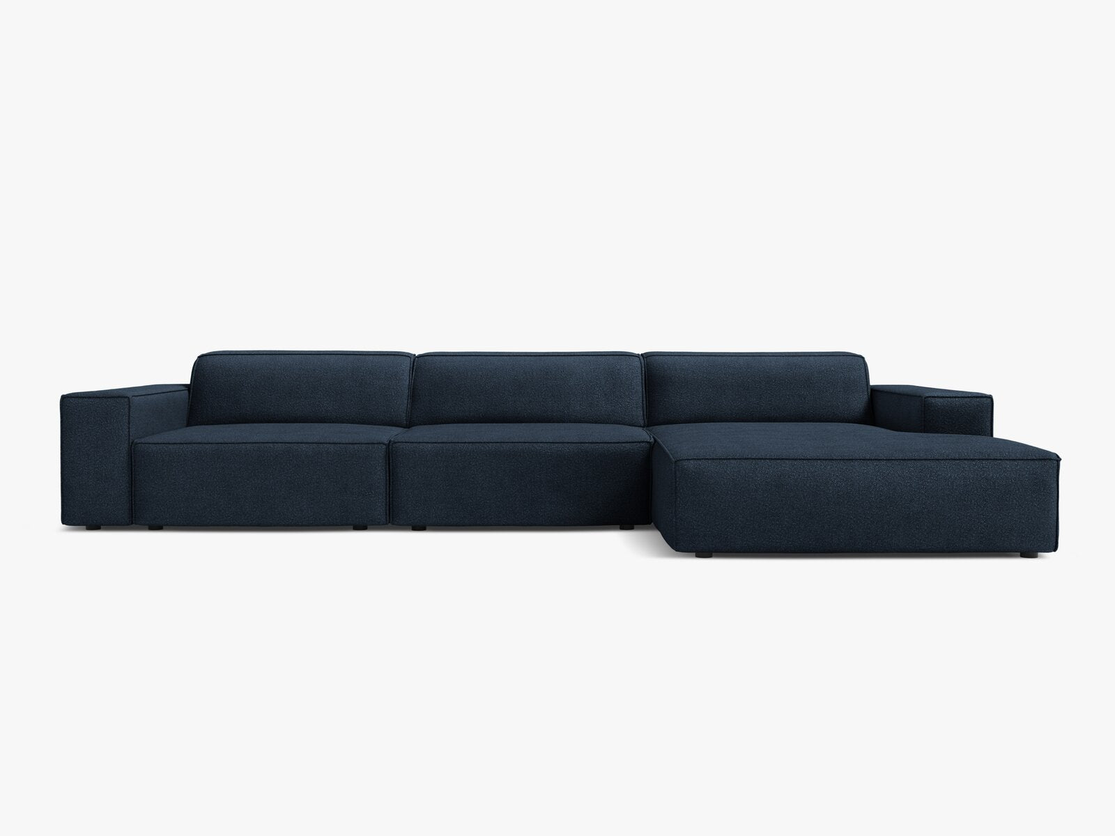 Micadoni Ecksofa Jodie 4-Sitzer Rechts Boucle Baloo Dunkelblau