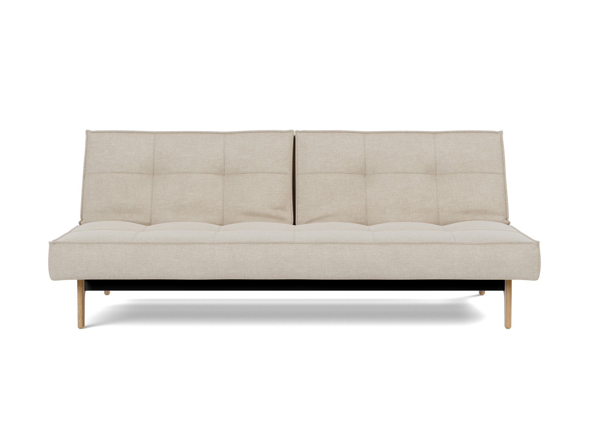 Schlafsofa Splitback Flachgewebe Phobos 586-Latte Beine Eiche
