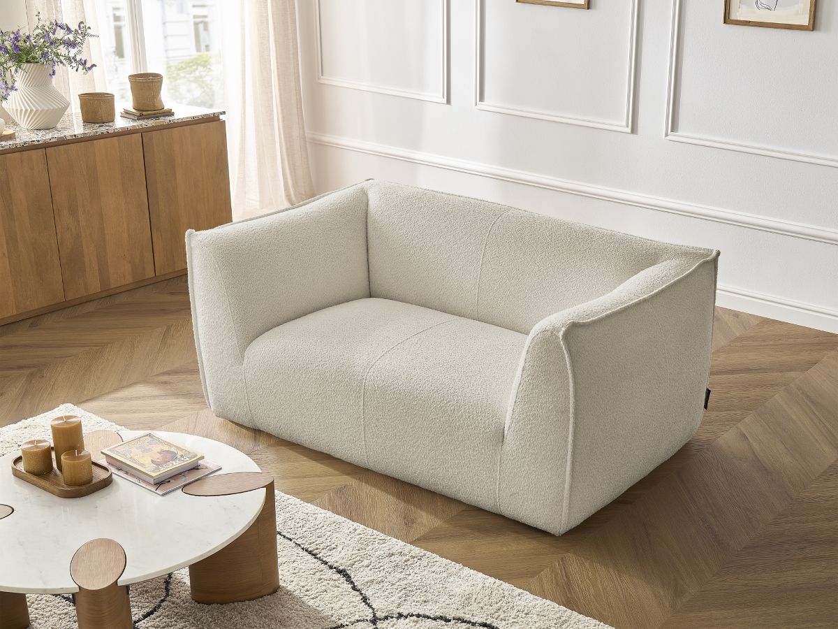 Bobochic Giorgia Sofa 2-Sitzer Bouclé-Stoff Beige