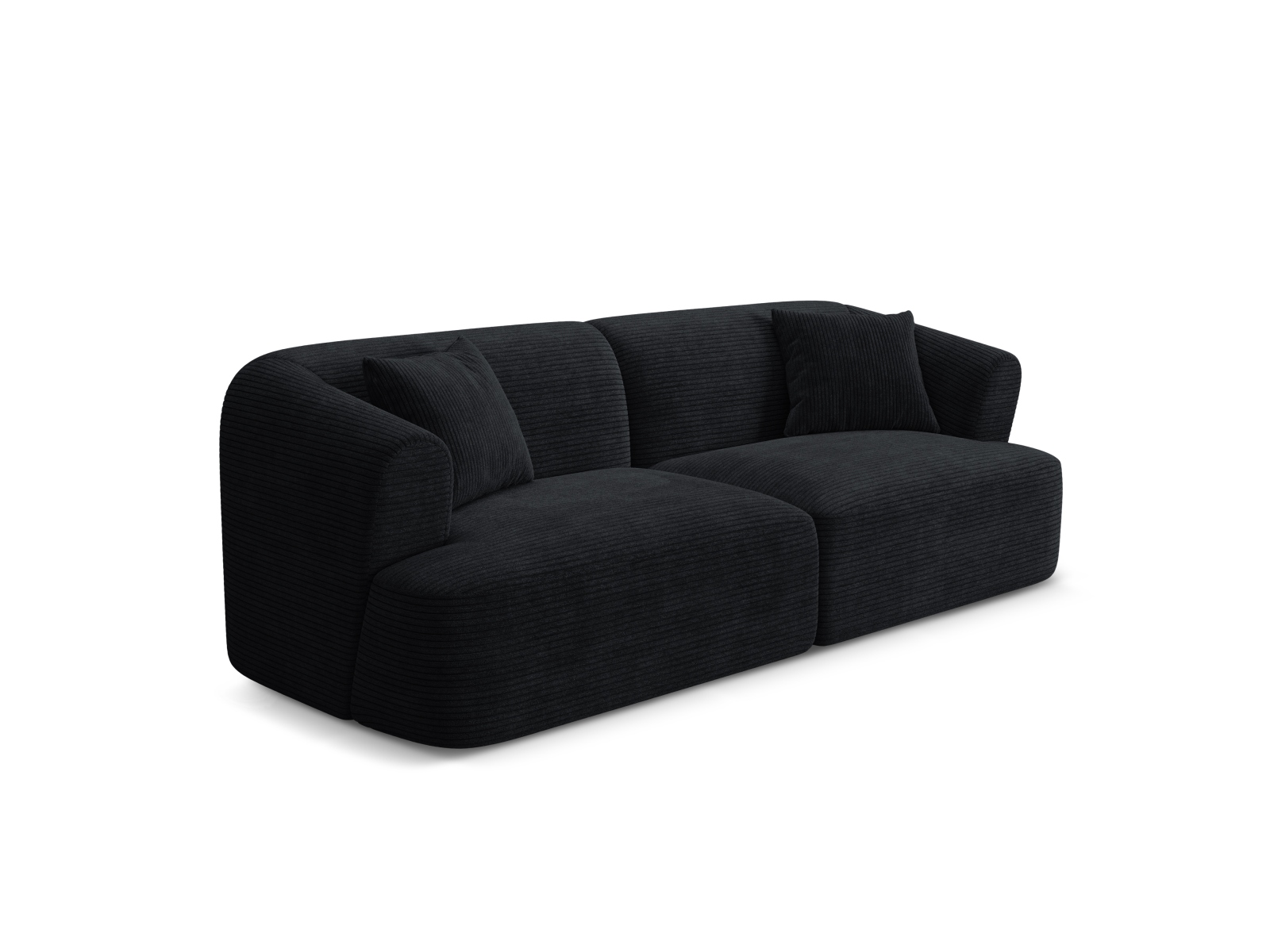 Cosmopolitan Design Sofa Campi 3-Sitzer Kord Lincoln D Schwarz