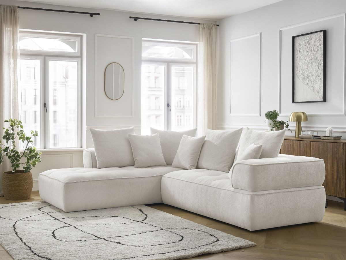 Bobochic Whesley Ecksofa Stoff Beige Ecke links