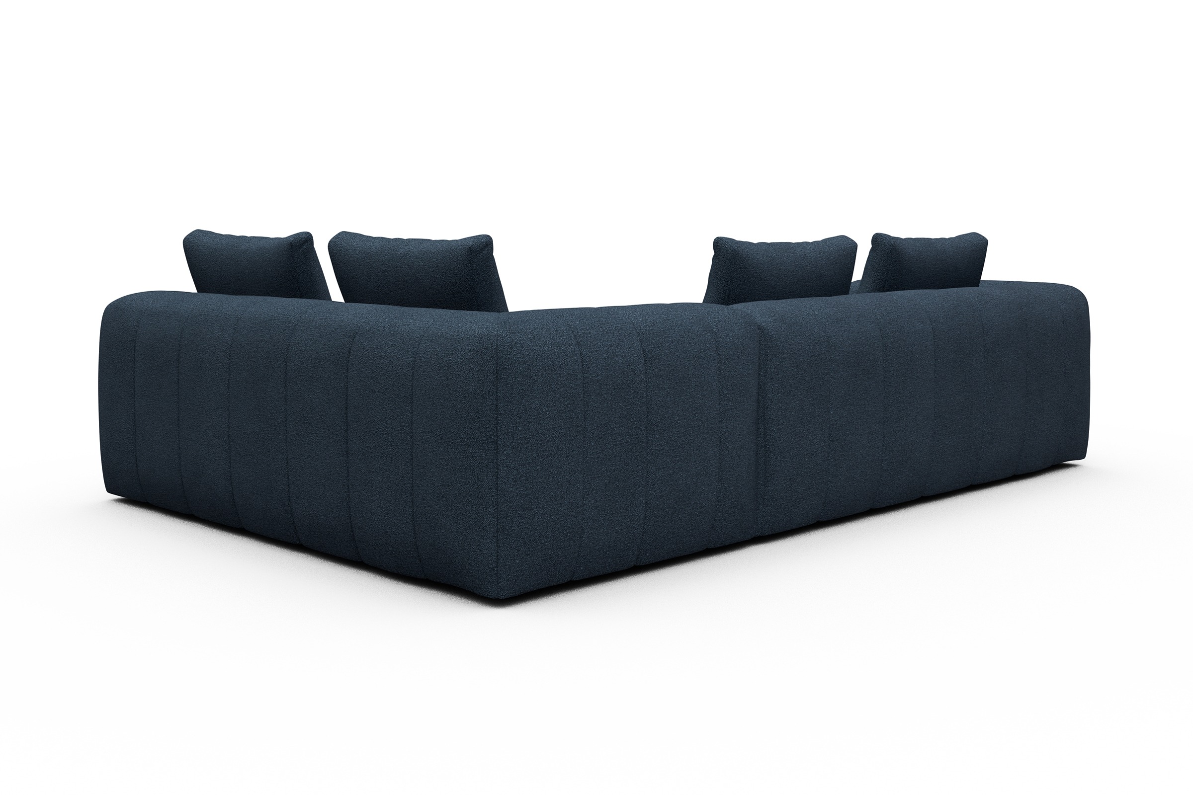 Ecksofa Hugo 2x 2,5-Sitzer Armlehne links Boucle-Blue