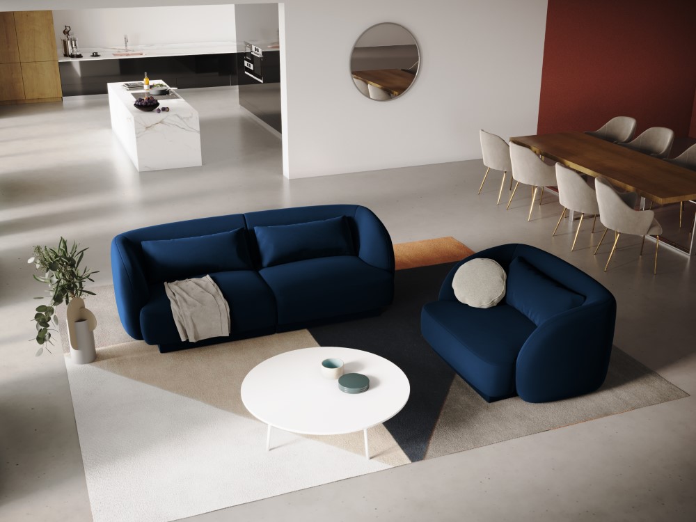 Cosmopolitan Design Sessel Tulum Samt Bluvel Königsblau