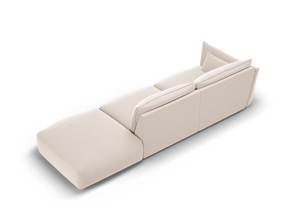Cosmopolitan Design Sofa Matera 4-Sitzer offen Samt Salvador Beige Rechts