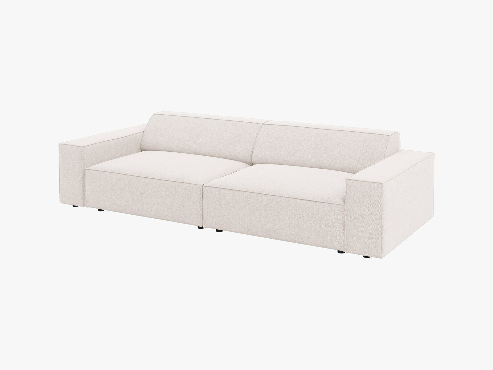Micadoni 3-Sitzer Sofa Jodie Strukturierter Stoff Megan Helles Beige