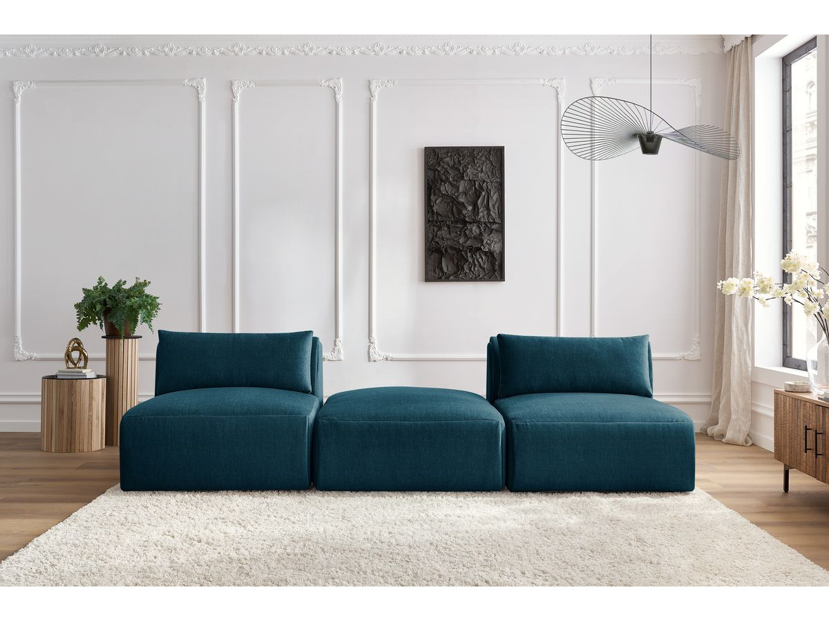Bobochic Jeanne Sofa 3-Sitzer Samt Dunkelblau